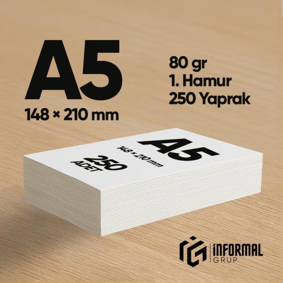 İnformal Fotokopi Kağıdı Premium Kalite A5 80 gr 250 Yaprak 1. Hamur