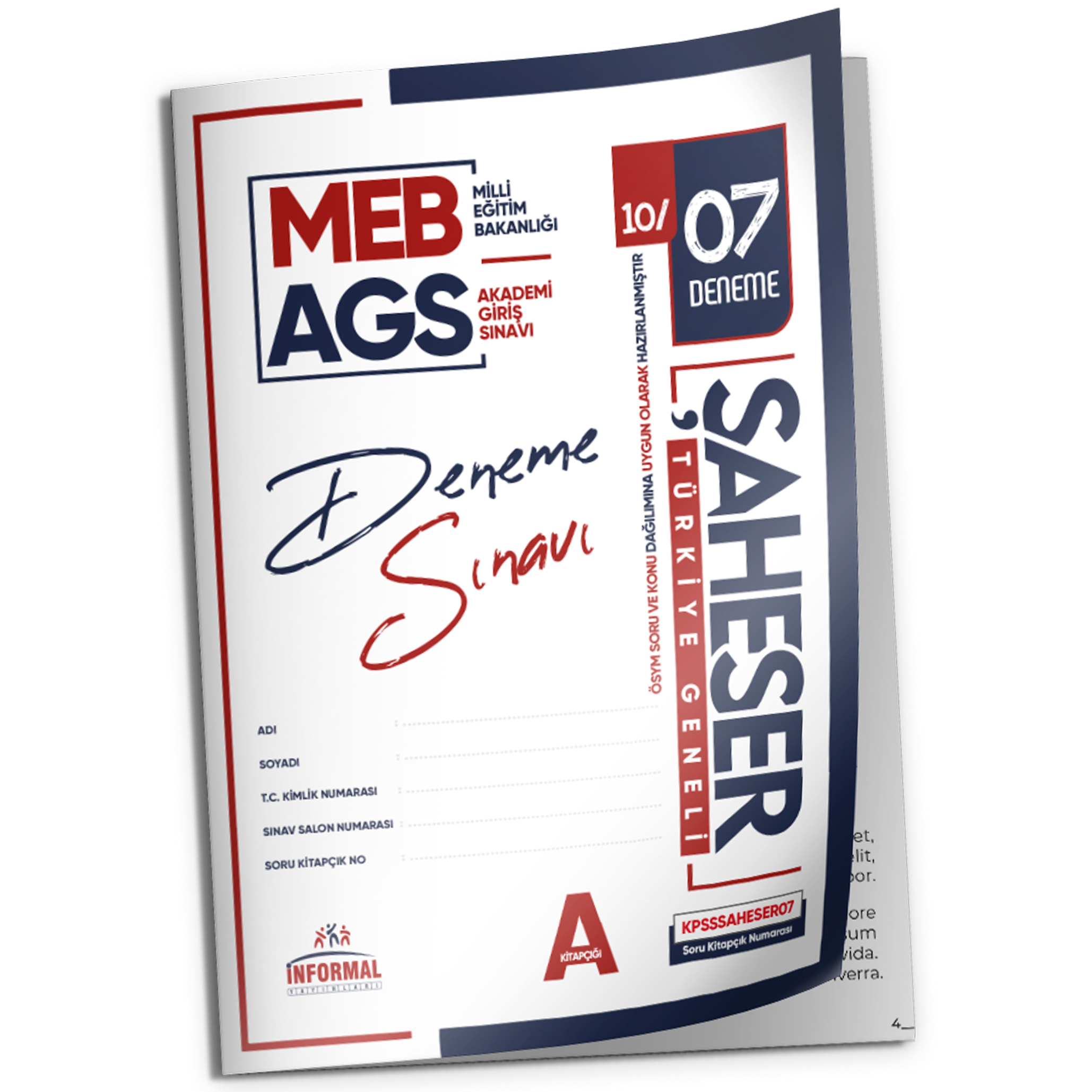 2026 MEB AGS Şaheser YENİ SİSTEM 5 Adet 6-7-8-9-10 nolu KURUMSAL Çözümlü Deneme (TG Değerlendirme)