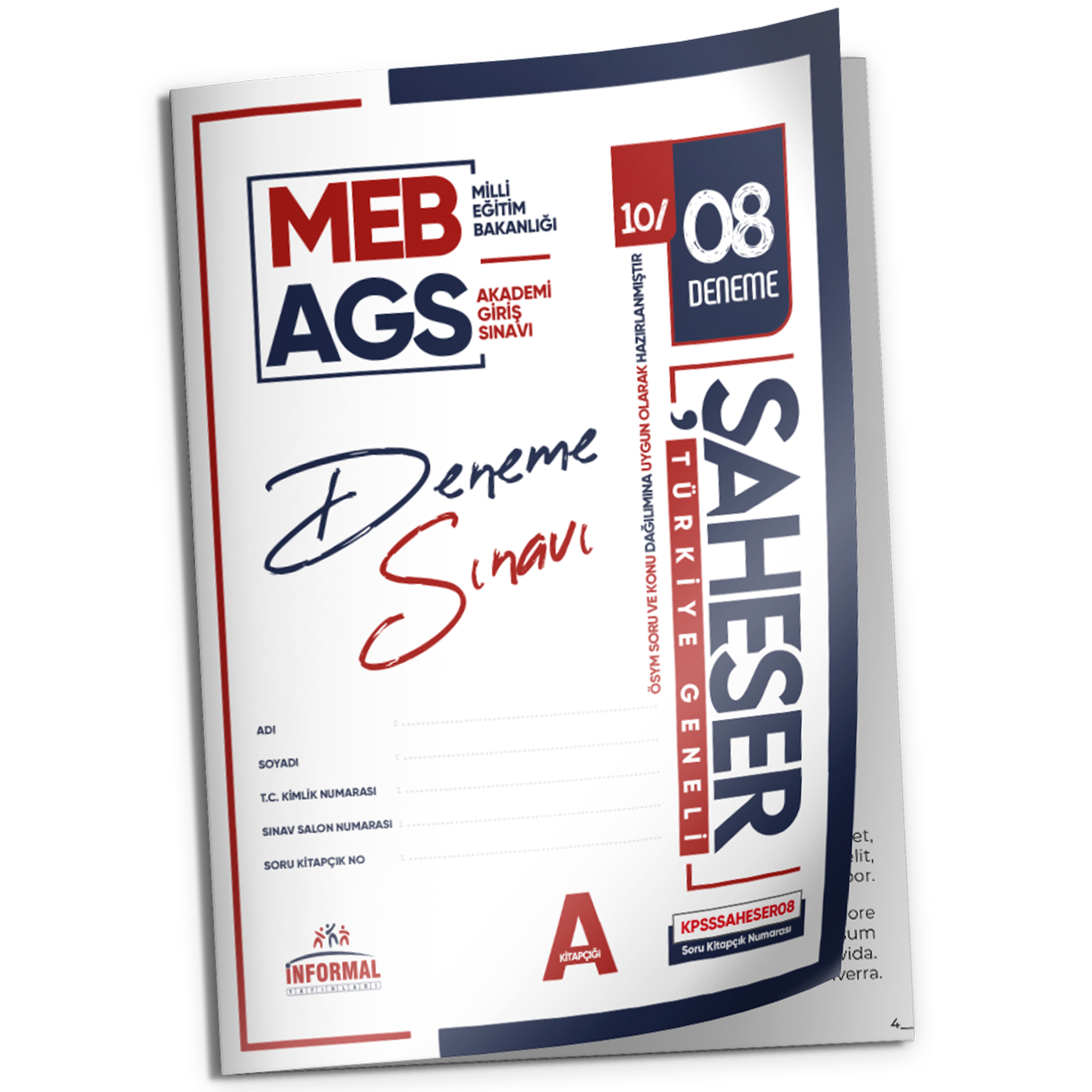 2026 MEB AGS Şaheser YENİ SİSTEM 5 Adet 6-7-8-9-10 nolu KURUMSAL Çözümlü Deneme (TG Değerlendirme)