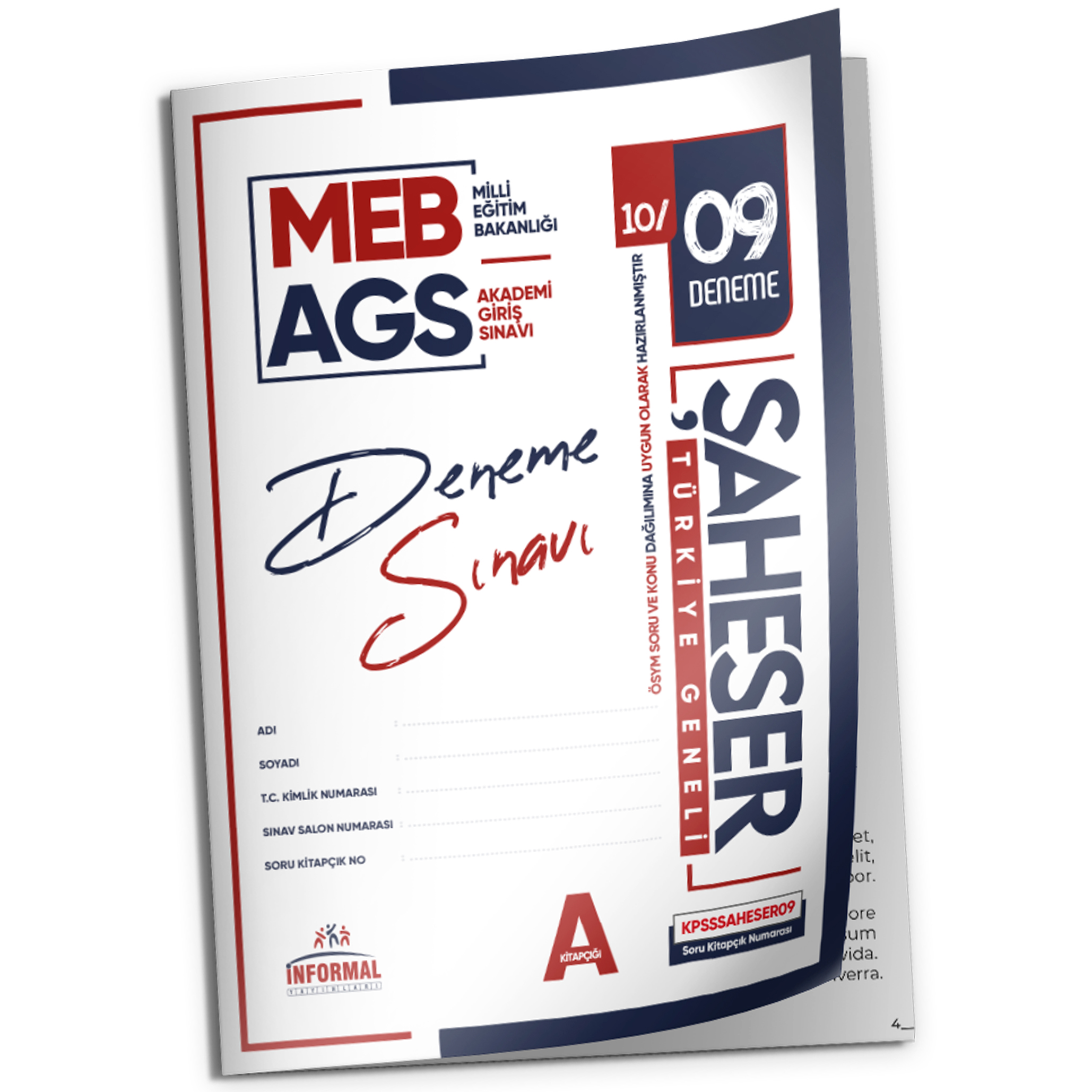 2026 MEB AGS Şaheser YENİ SİSTEM 5 Adet 6-7-8-9-10 nolu KURUMSAL Çözümlü Deneme (TG Değerlendirme)