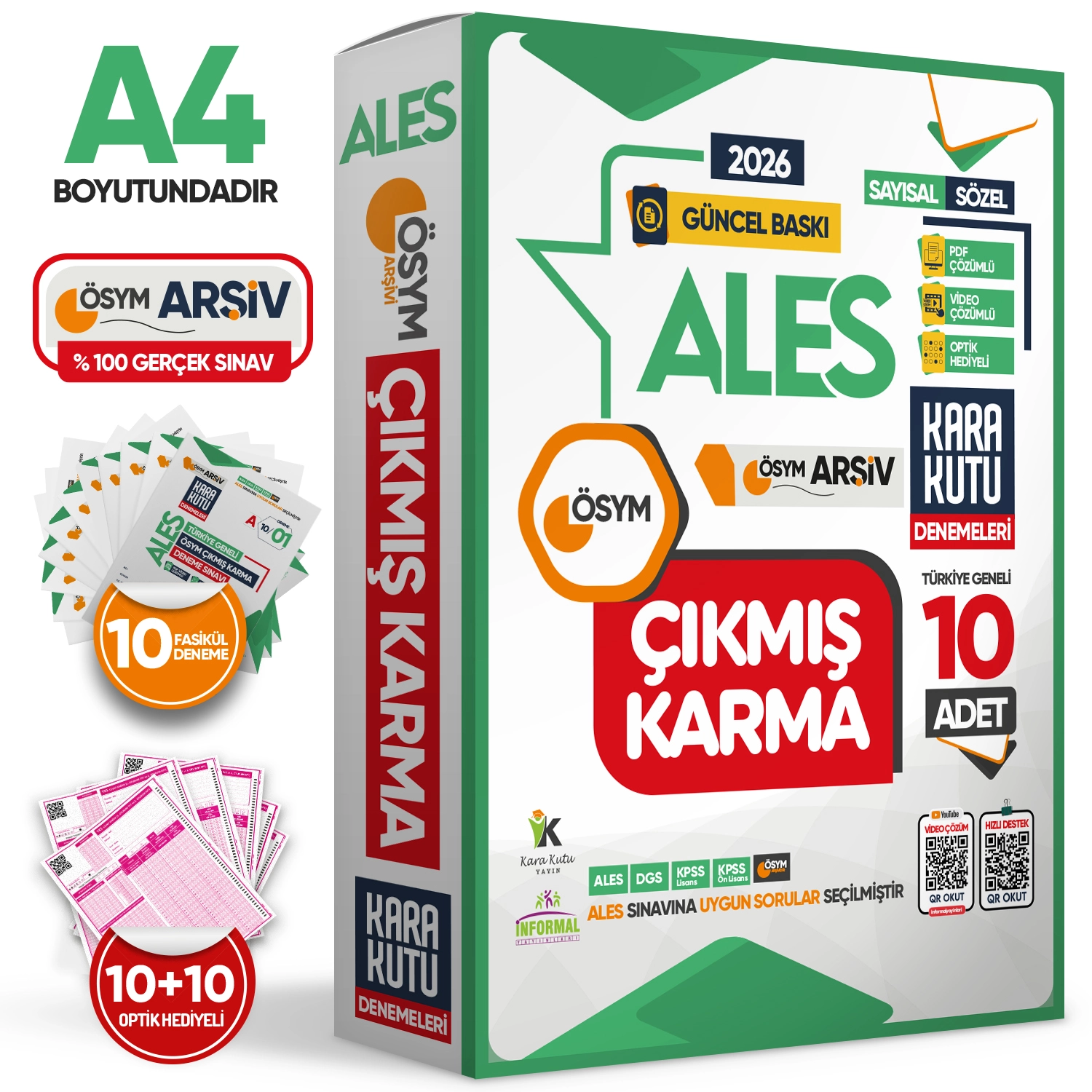 2026 ALES Sayısal-Sözel-TM ÖSYM Çıkmış Karma Kara Kutu 10lu Deneme Paketi Türkiye Geneli D. Çözümlü
