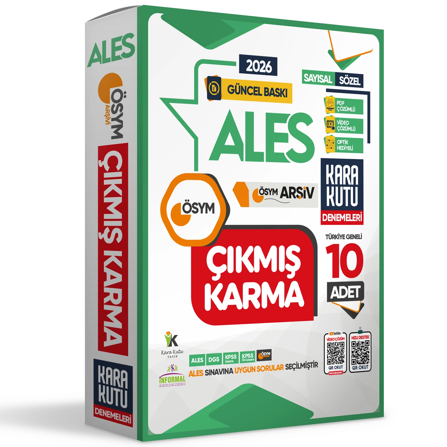 2026 ALES Sayısal-Sözel-TM ÖSYM Çıkmış Karma Kara Kutu 10lu Deneme Paketi Türkiye Geneli D. Çözümlü