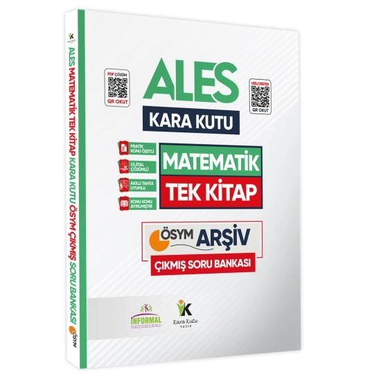 ALES Matematik Kara Kutu TEK KİTAP Dijital Çözümlü Konu Özetli ÖSYM Çıkmış Soru Bankası