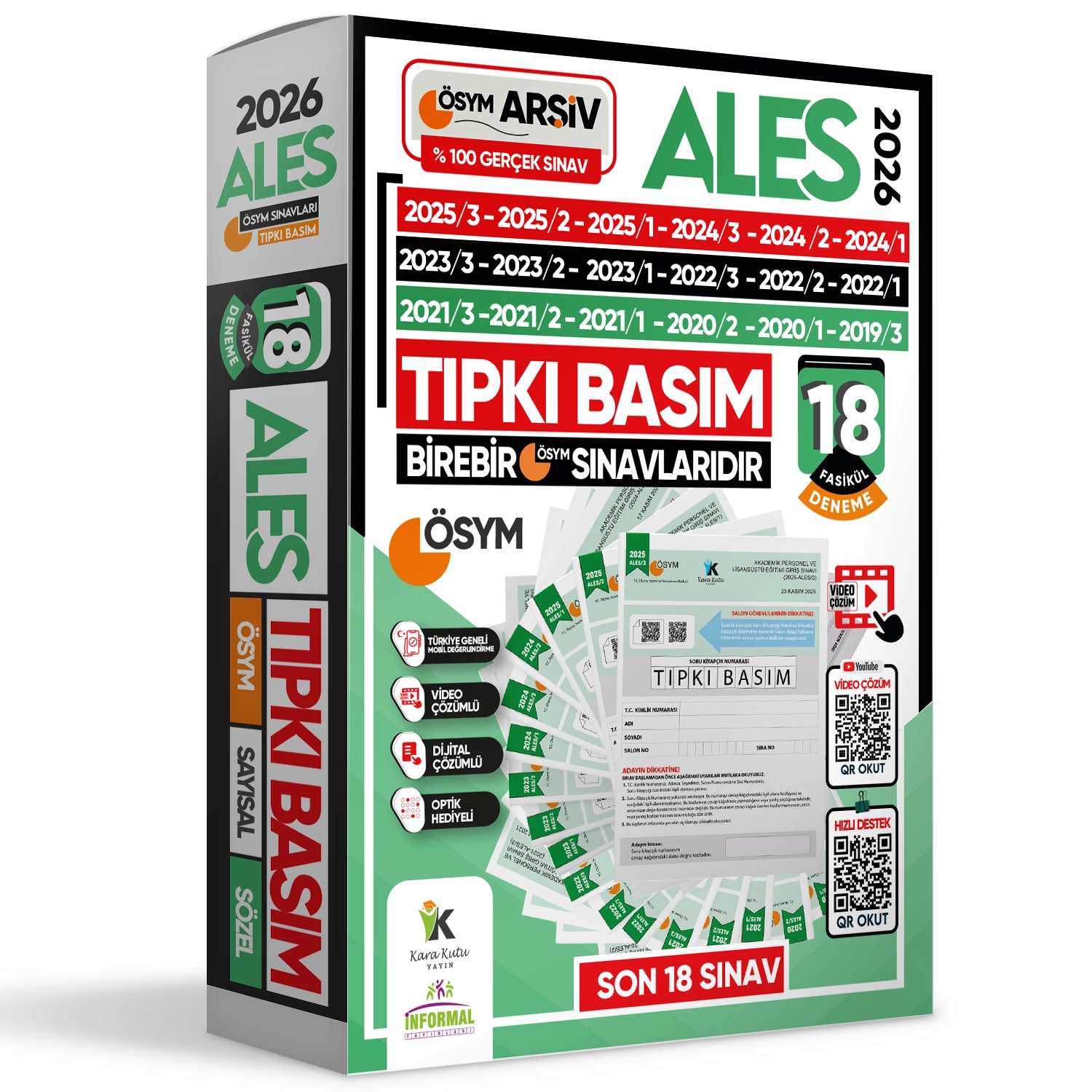 2026 ALES ÖSYM Tıpkı Basım Çıkmış Soru 18li Deneme Paketi Video ve Dijital Çözümlü Türkiye Geneli