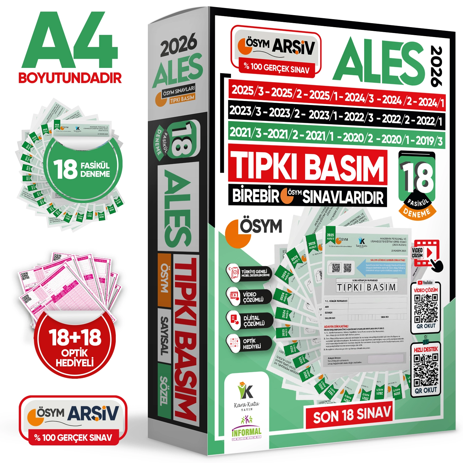 2026 ALES ÖSYM Tıpkı Basım Çıkmış Soru 18li Deneme Paketi Video ve Dijital Çözümlü Türkiye Geneli