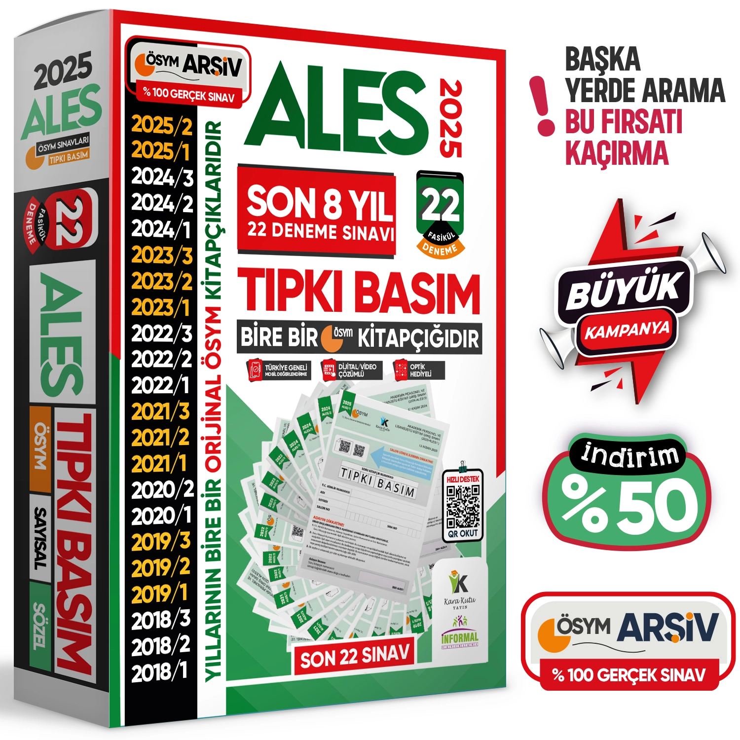 2025 ALES ÖSYM Tıpkı Basım EN EKONOMİK Çıkmış Soru 22li Deneme Paketi Video/PDF Çözüm Türkiye Geneli