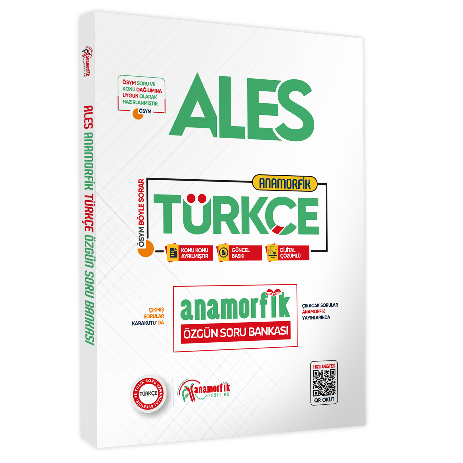 2025 ALES Yeni Sistem Türkçe TEK KİTAP Anamorfik Özgün Soru Bankası Konu Konu Dijital Çözümlü
