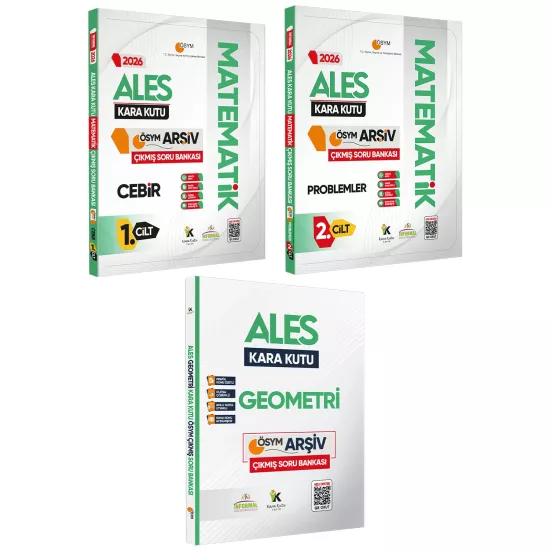 2026 ALES Kara Kutu Matematik 1.-2.Cilt ve Geometri 3lü ÖSYM Çıkmış Soru Bankası Konu Özetli Çözümlü
