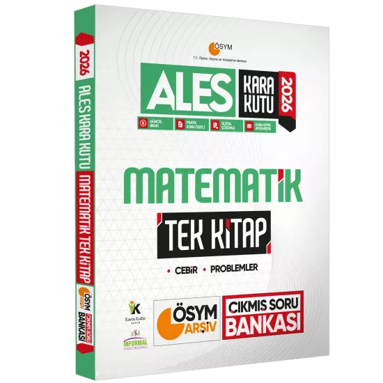 2026 ALES Kara Kutu Matematik TEK KİTAP ÖSYM Arşiv Çıkmış Soru Bankası Konu Özetli Dijital Çözümlü
