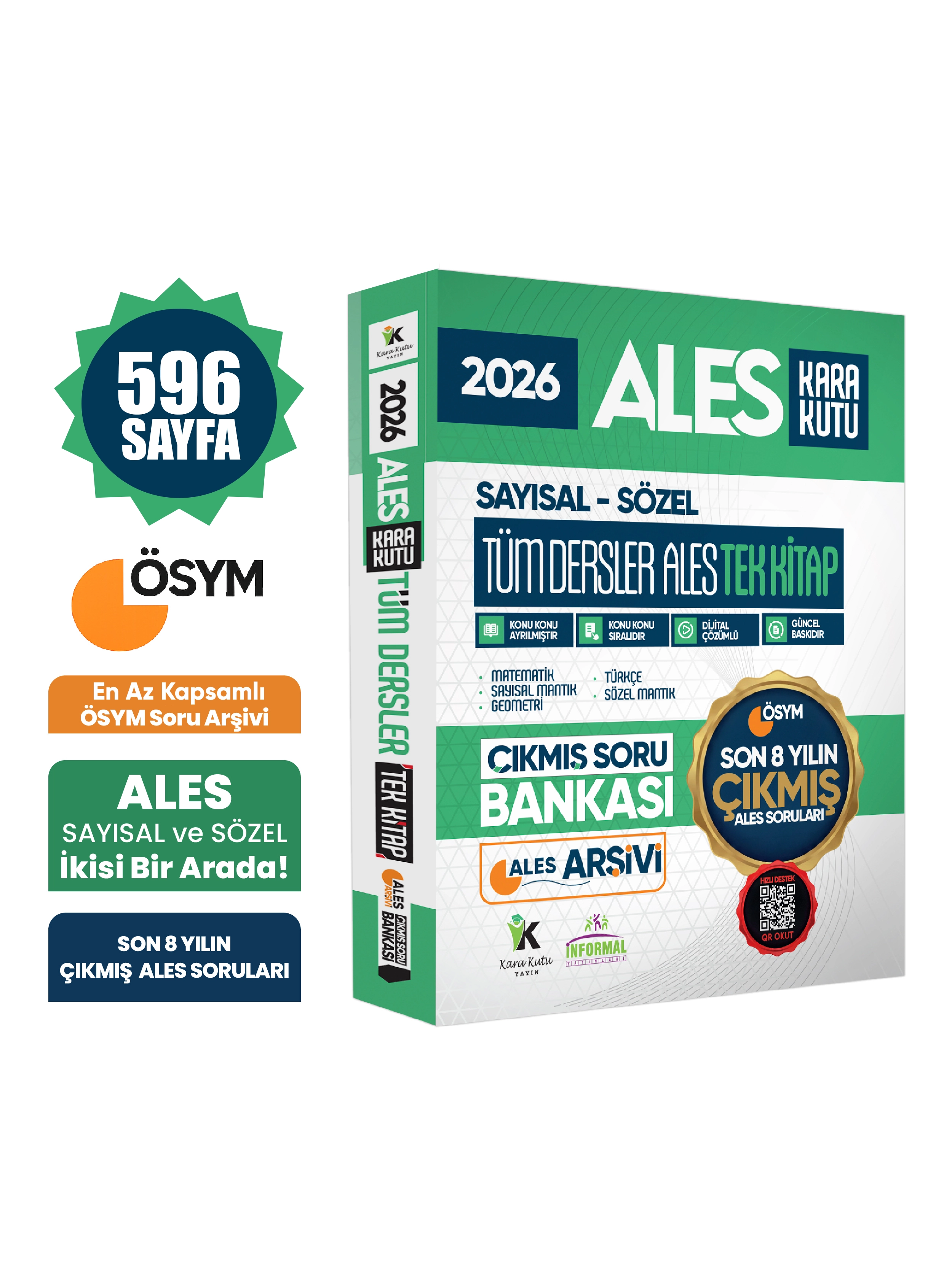 2026 FULL ALES Tüm Dersler Tek Kitap ÖSYM Çıkmış Soru Bankası Son 8 Yıl Sadece ALES PDF/Video Çözümlü