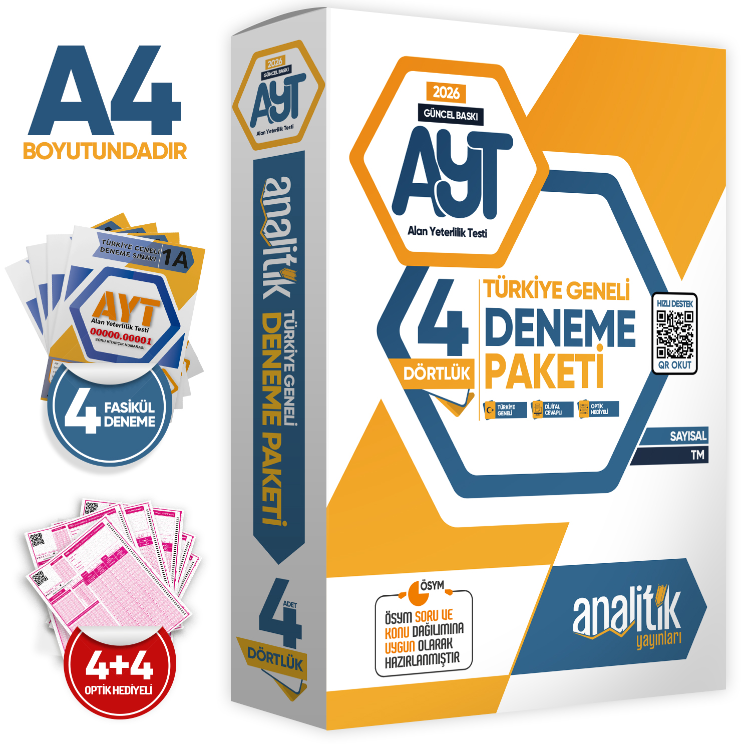 2026 AYT Analitik Deneme Paketi Dört 4lük Türkiye Geneli Değerlendirmeli Özgün Güncel Deneme Sınavı