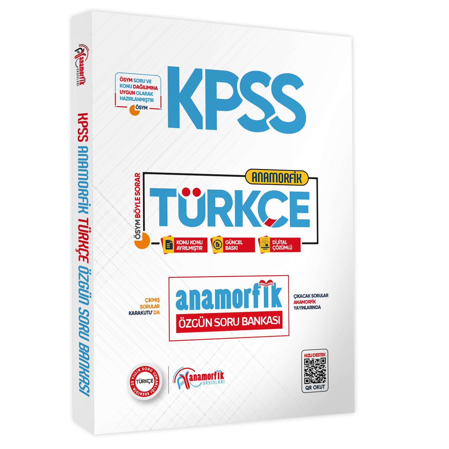 2025 KPSS Yeni Sistem Türkçe TEK KİTAP Anamorfik Özgün Soru Bankası Konu Konu Dijital Çözümlü