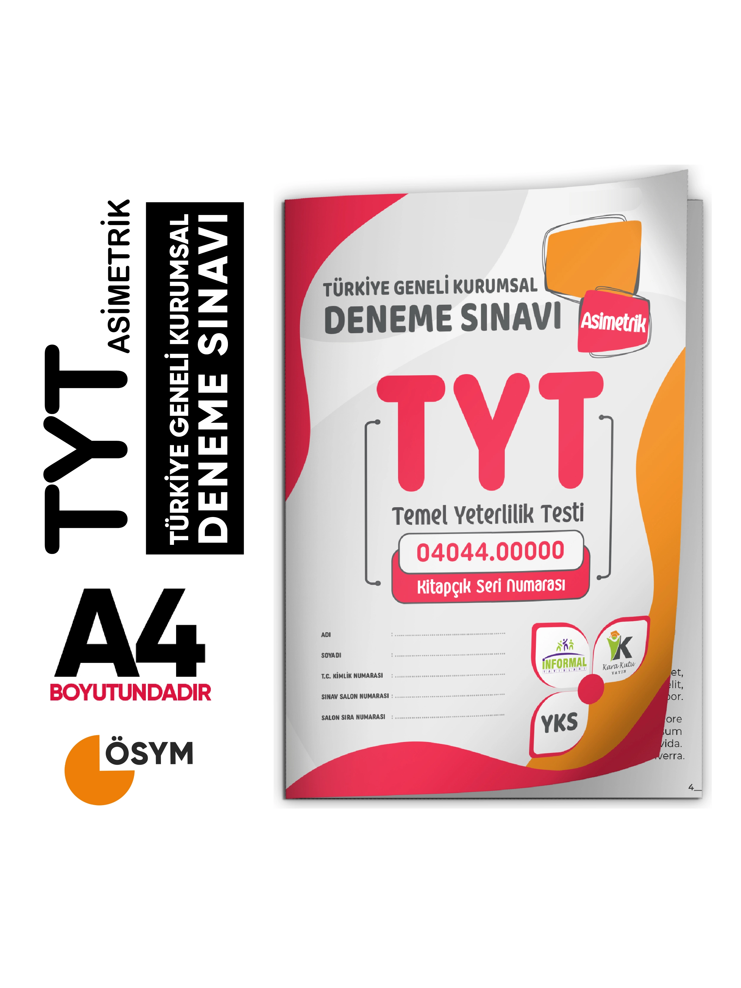 2026 TYT Asimetrik Yayınları KURUMSAL Türkiye Geneli ASİMETRİK Deneme Kitapçığı