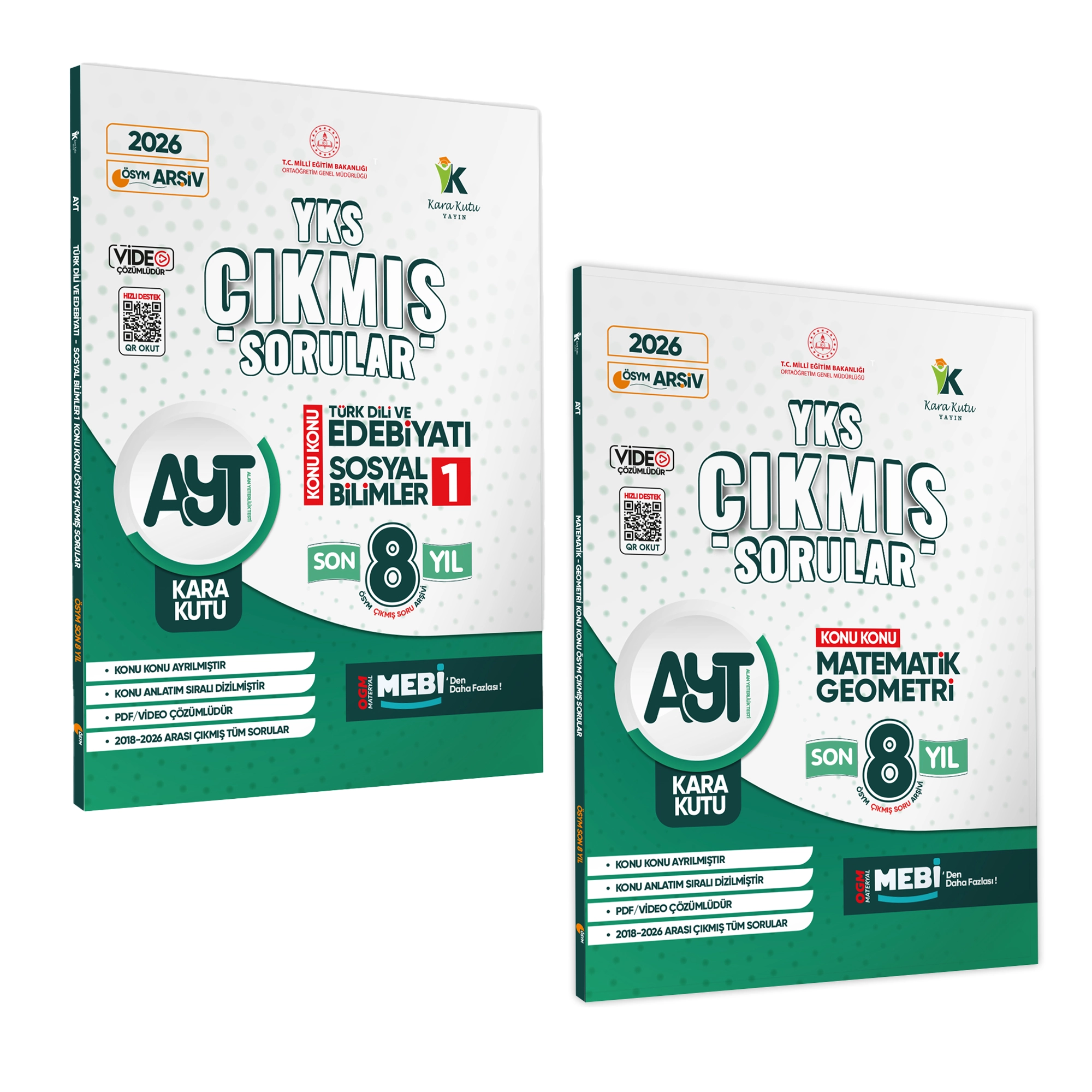 2026 YKS-AYT Eşit Ağırlık Çıkmış Soru Bankası KaraKutu 2’li Set KonuKonu Son 8Yıl Çözüm 