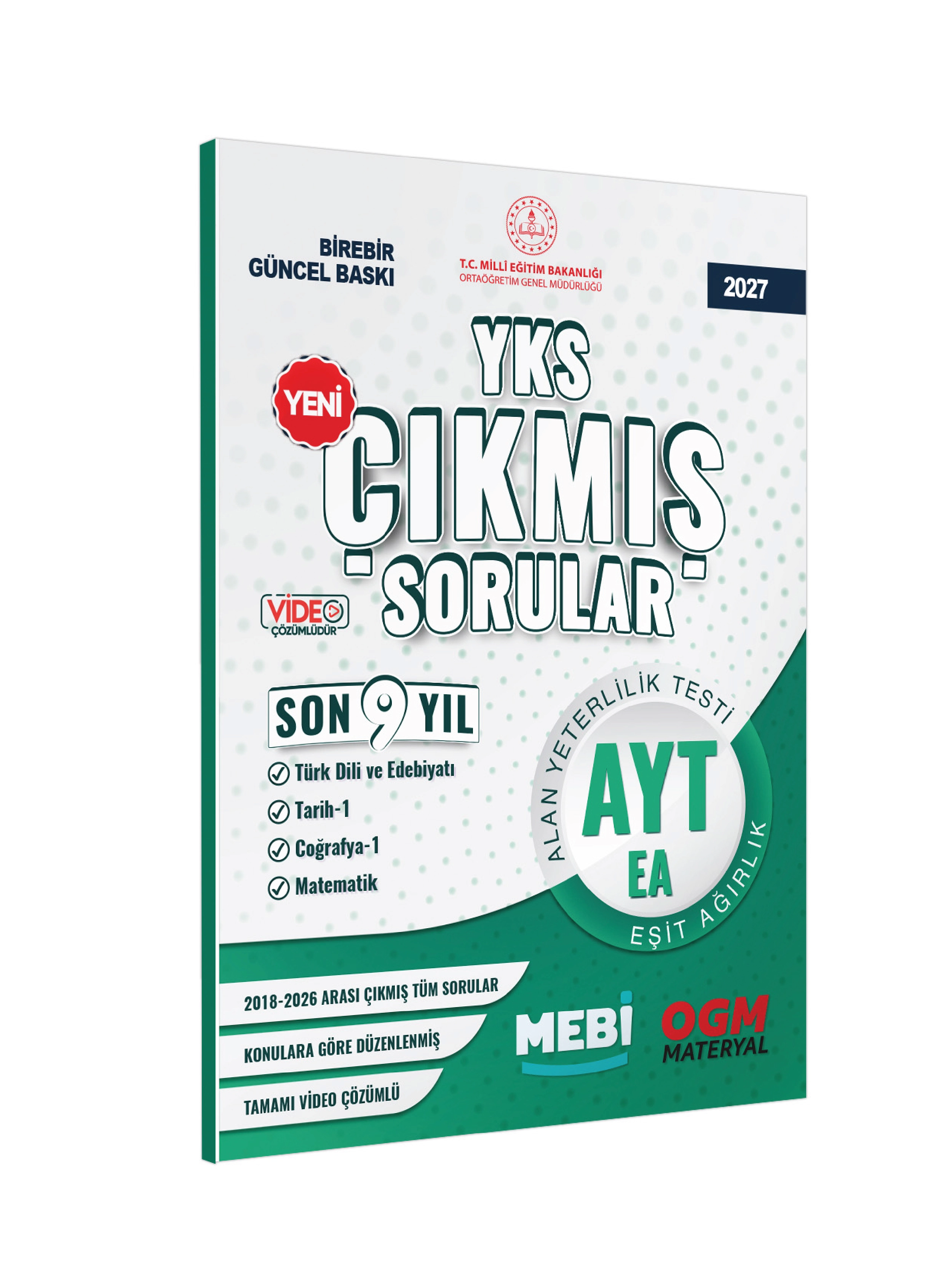 2027 YKS-AYT MEBİ Eşit Ağırlık (TM) Çıkmış Soru Bankası Son 9 Yıl Video/PDF Çözümlü BASKI ÜCRETİ