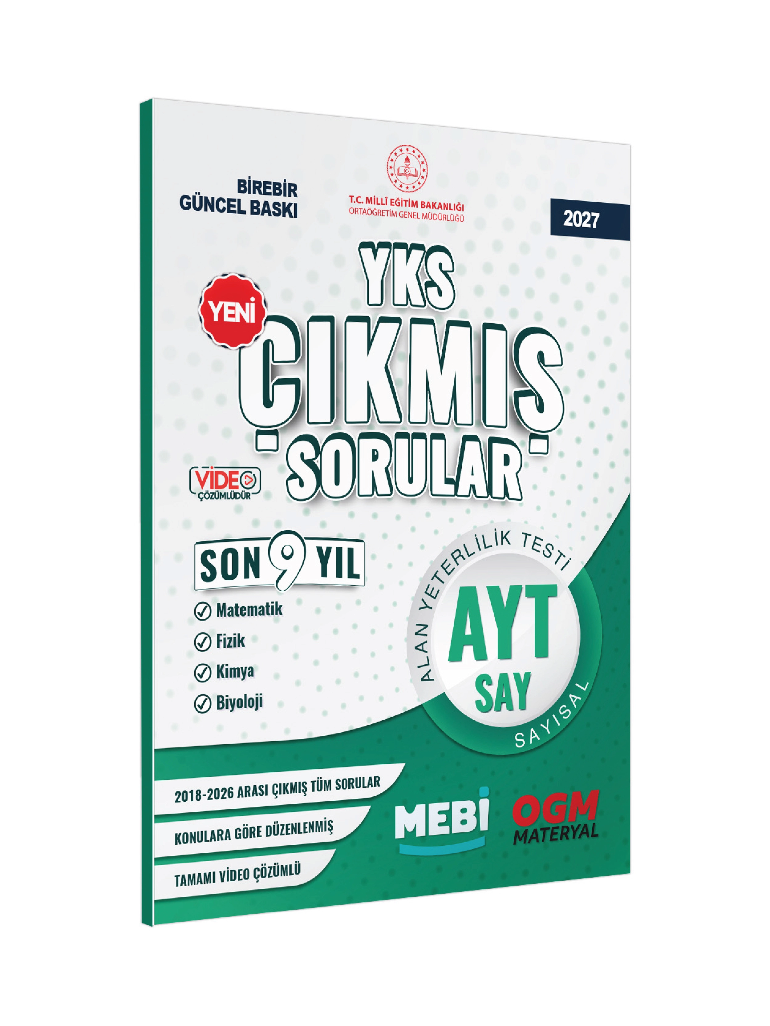 2027 YKS-AYT MEBİ SAYISAL Çıkmış Soru Bankası Konu Konu Son 9 Yıl Video/PDF Çözümlü BASKI ÜCRETİ