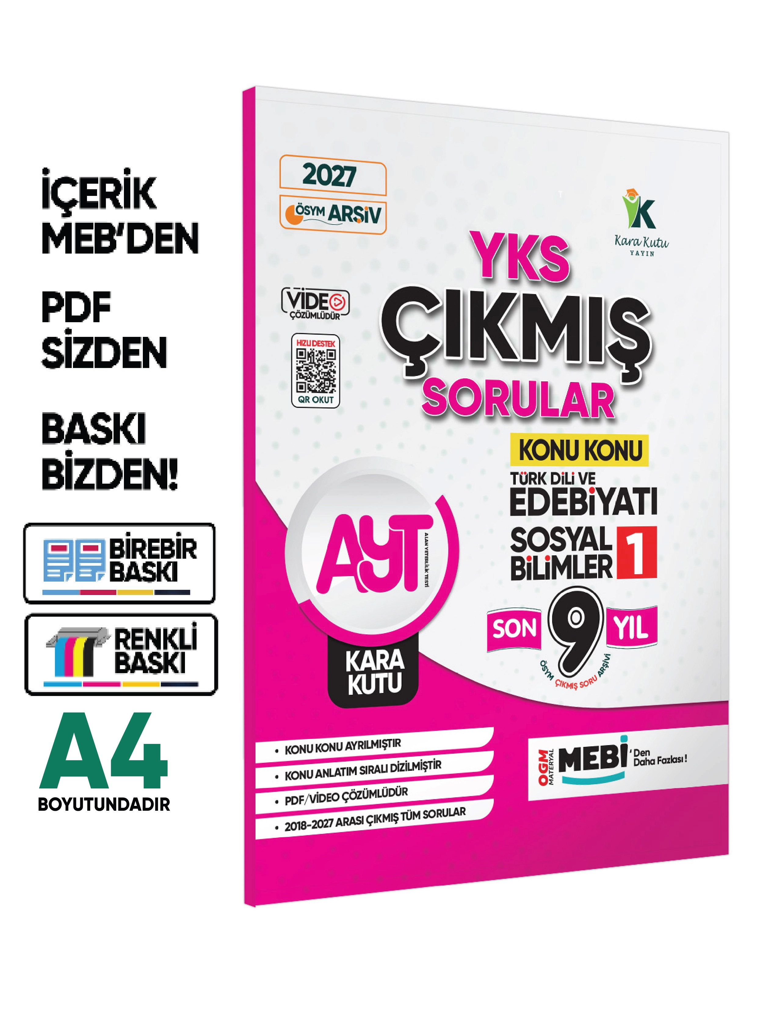 2027 YKS-AYT Sözel Çıkmış Soru Bankası Kara Kutu 2’li Set Konu Konu Son 9 Yıl Video/PDF Çözümlü