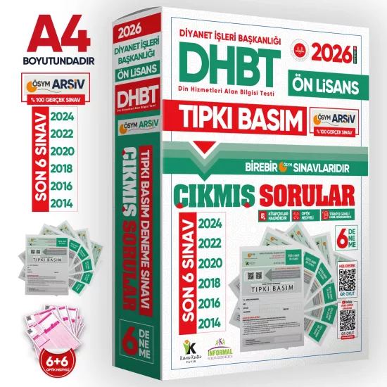 2026 KPSS-DHBT Ön Lisans ÖSYM Çıkmış Soru Tıpkı Basım 6lı Kitapçık Türkiye Geneli Deneme Paketi