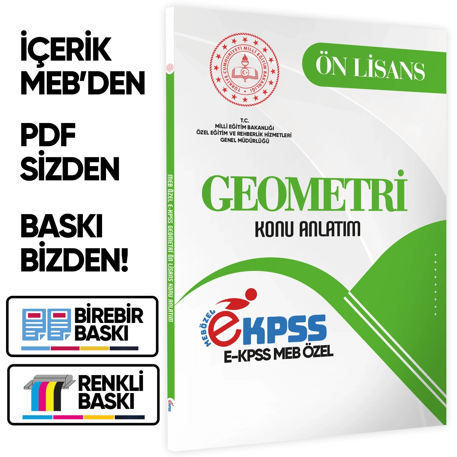 2026 MEB Özel EKPSS Önlisans-Ortaöğretim GEOMETRİ Konu Anlatımı Kitabı(A4 Büyük Boyut)BASKI ÜCRETİ