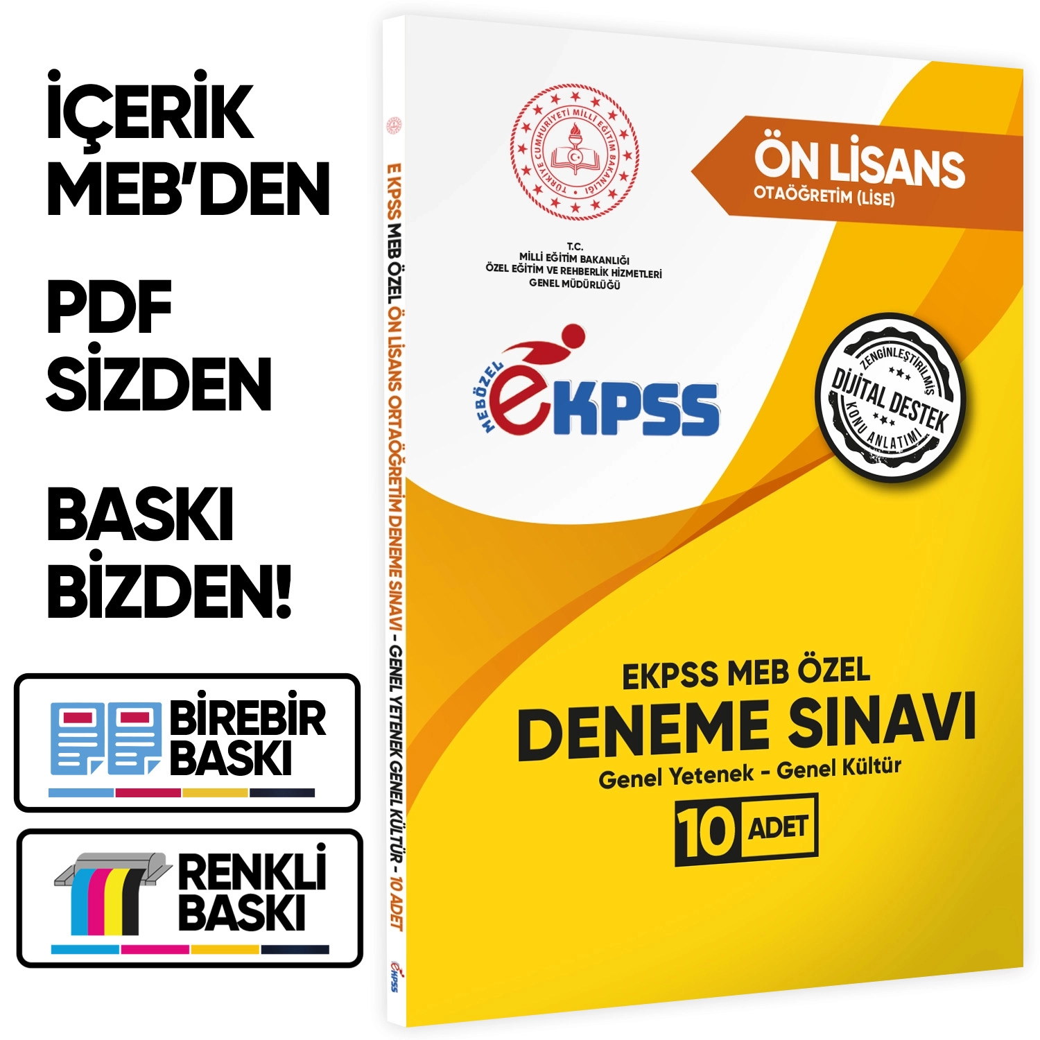 2026 MEB ÖZEL EKPSS Önlisans-Ortaöğretim 10lu Deneme Fasikül Paketi(A4 Renkli Baskı)