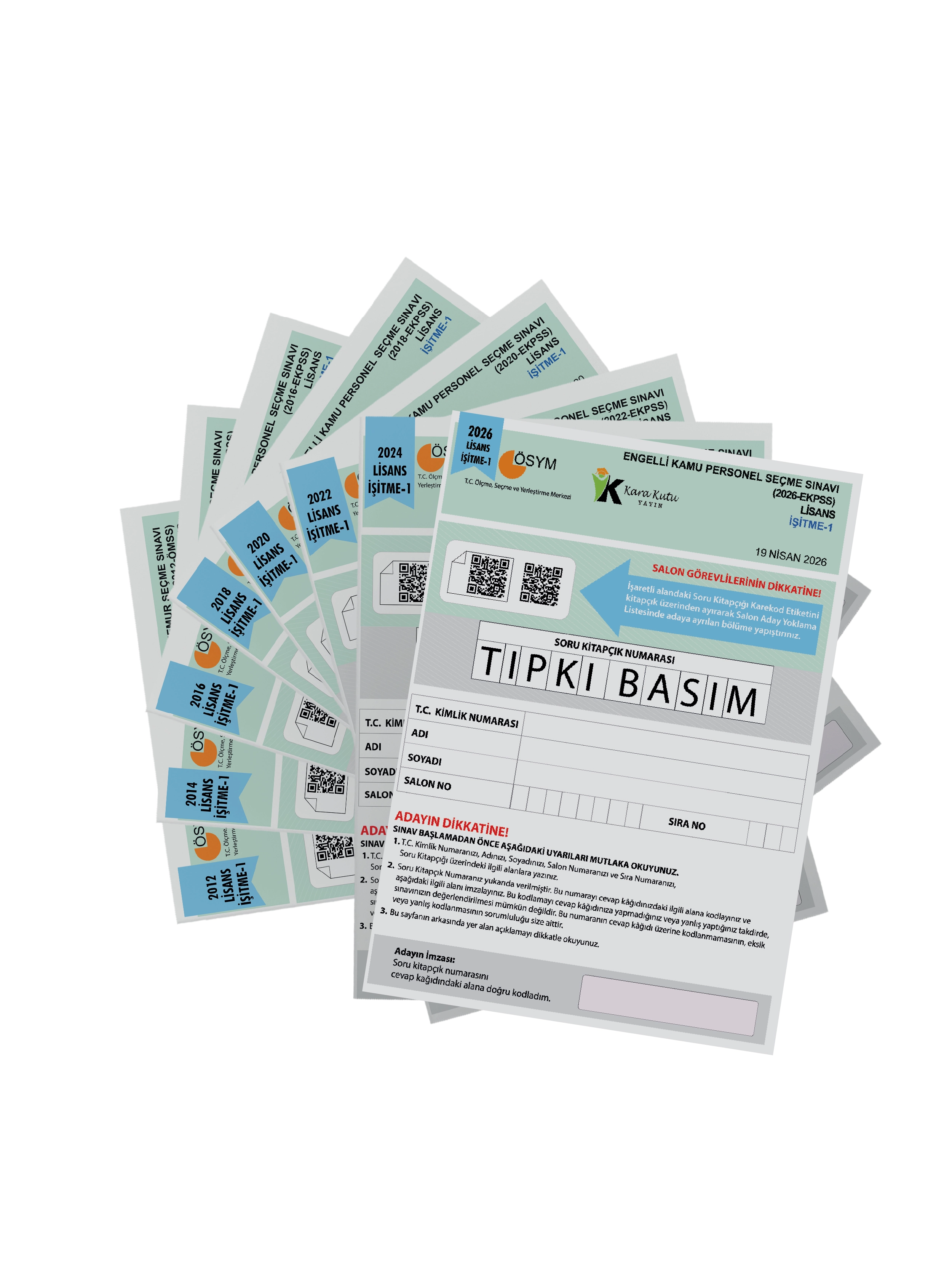 2028 EKPSS Lisans İşitme-1 ÖSYM Çıkmış Soru Tıpkı Basım Soru Kitapçıkları 8li TG Deneme Paketi