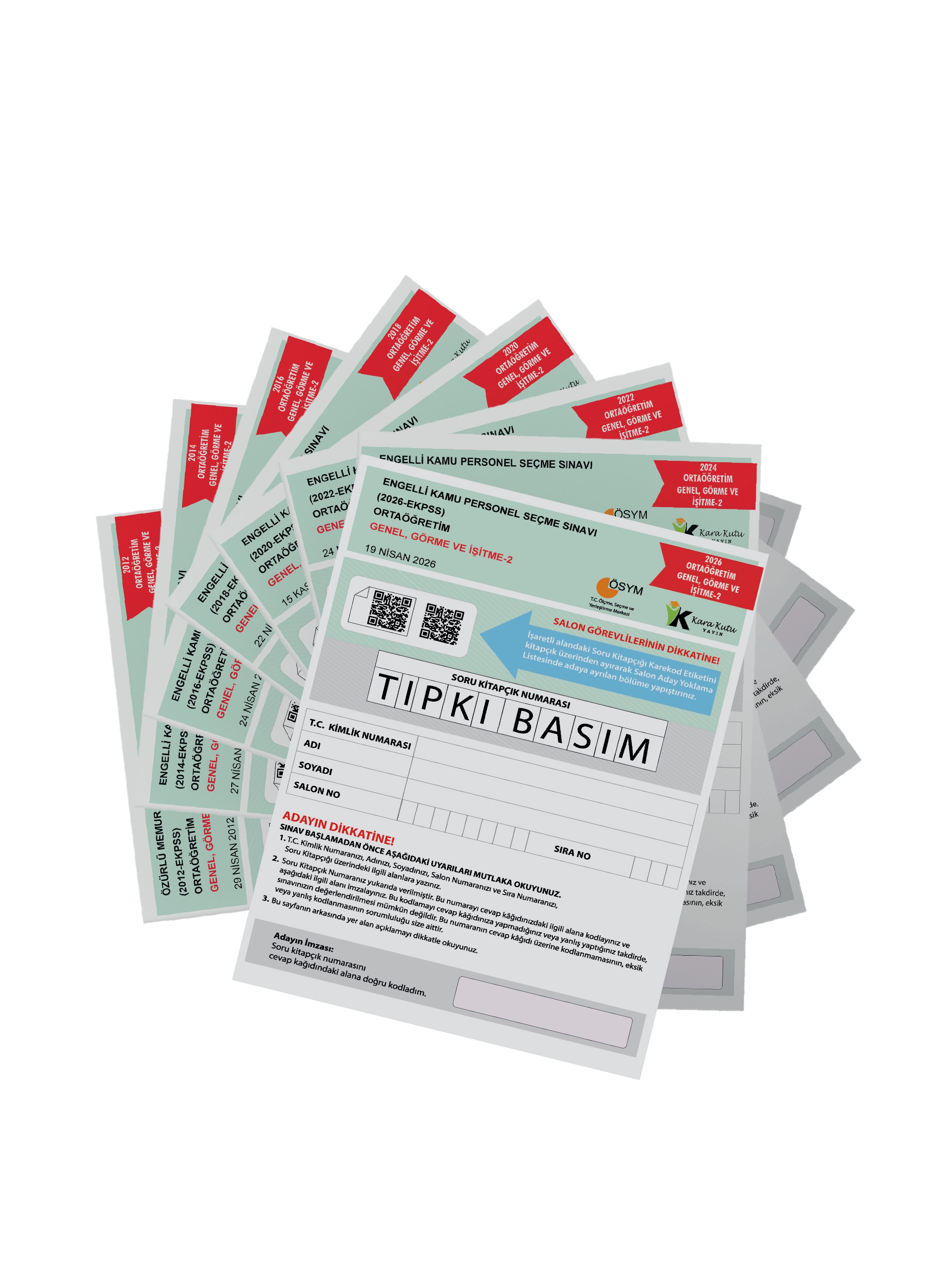 2028 EKPSS Ortaöğretim Genel Görme İşitme-2 ÖSYM Çıkmış Soru Tıpkı Basım 8li Kitapçık Deneme Paketi