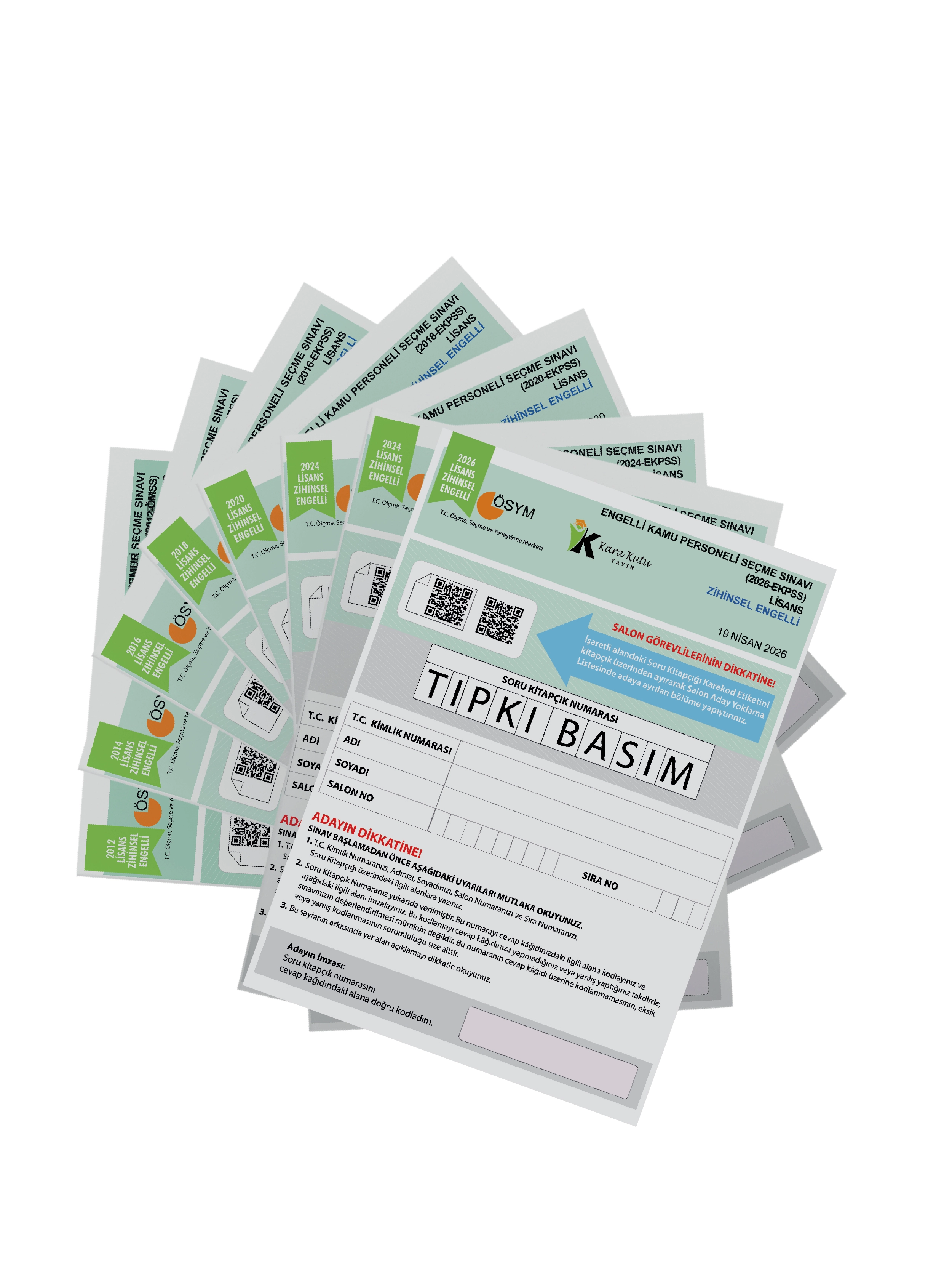 2028 EKPSS Lisans Zihinsel Engelli ÖSYM Çıkmış Soru Tıpkı Basım 8li Kitapçık TG Deneme Paketi