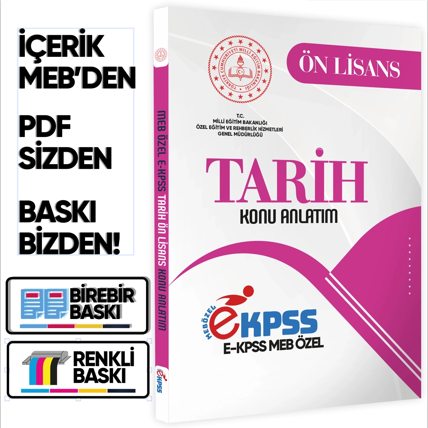 2026 MEB Özel EKPSS Önlisans-Ortaöğretim TARİH Konu Anlatımı Kitabı (A4 Büyük Boyutlu)BASKI ÜCRETİ