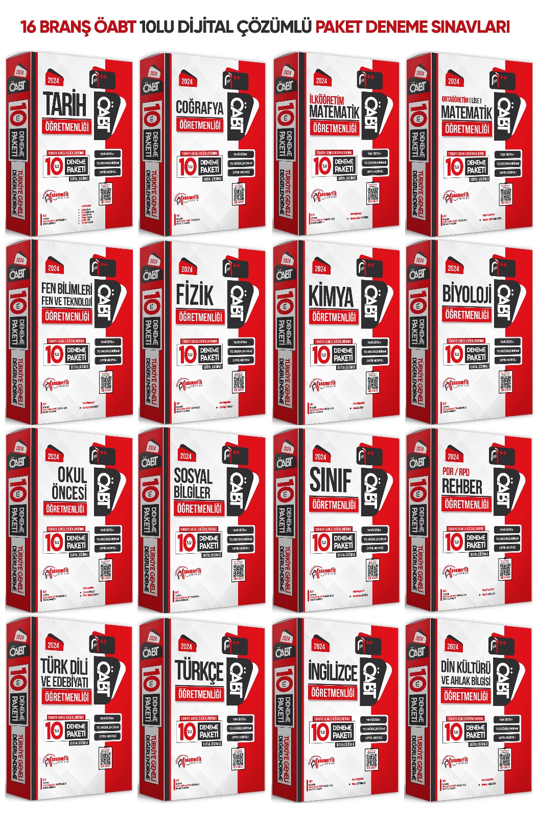 2024 ÖABT İLKÖĞRETİM MATEMATİK Öğretmenliği 10lu Çözümlü Paket Deneme TG Anamorfik Yayınları
