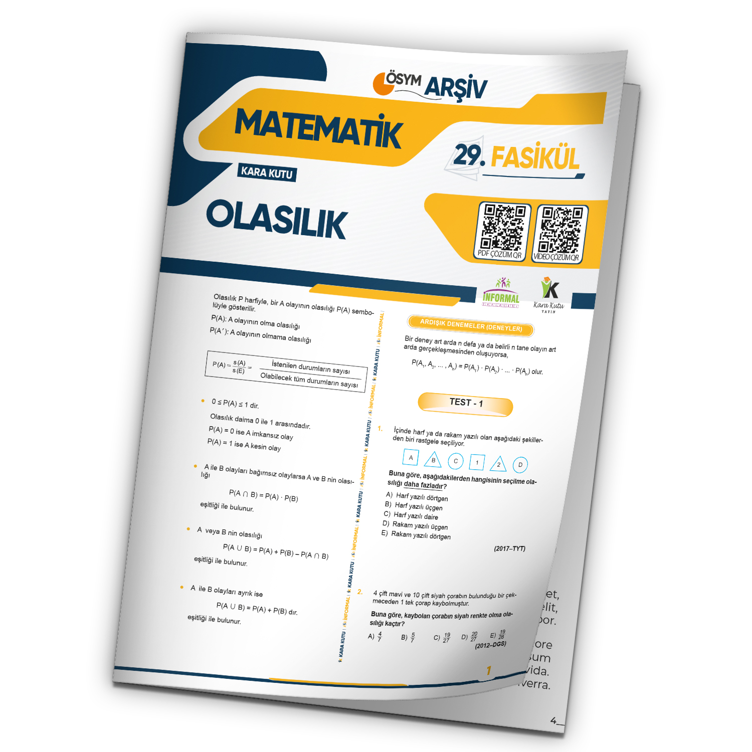 2025 KPSS Matematik Olasılık ÖSYM Çıkmış Soru Bankası Modüler Set Çözümlü 29.Fasikülü