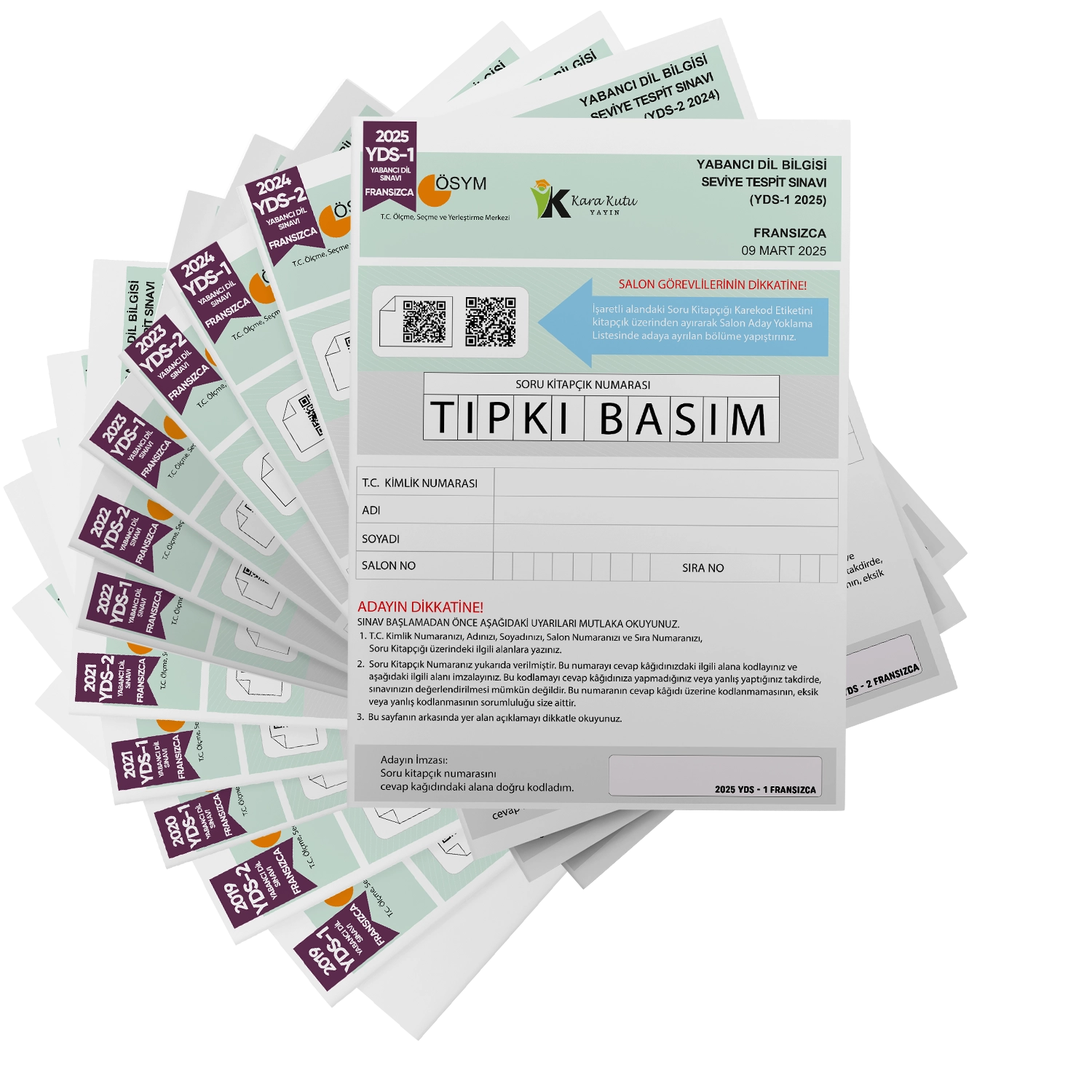 2026 YDS Fransızca ÖSYM Tıpkı Basım Çıkmış Soru Deneme Paketi 12li Fasikül SETİ