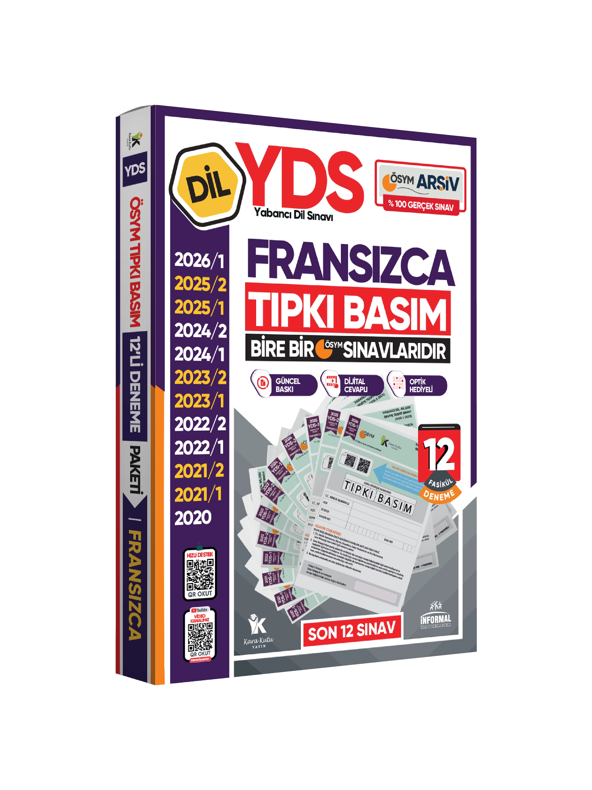 2026 YDS Fransızca ÖSYM Tıpkı Basım Çıkmış Soru Deneme Paketi Dijital Çözümlü 12li Fasikül SETİ