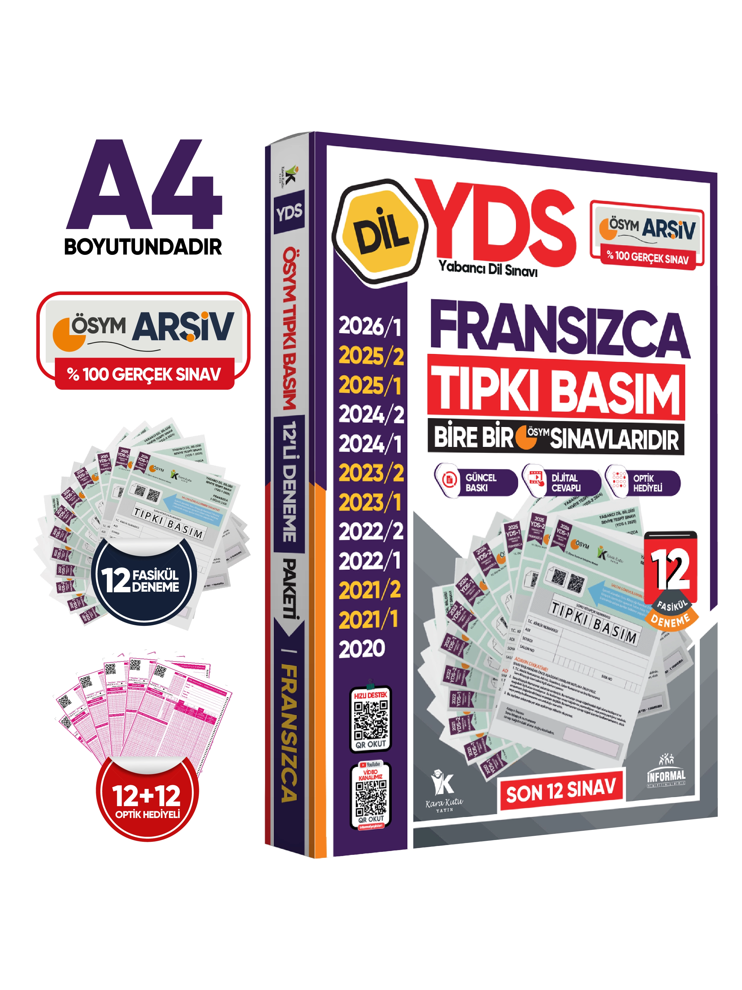2026 YDS Fransızca ÖSYM Tıpkı Basım Çıkmış Soru Deneme Paketi Dijital Çözümlü 12li Fasikül SETİ