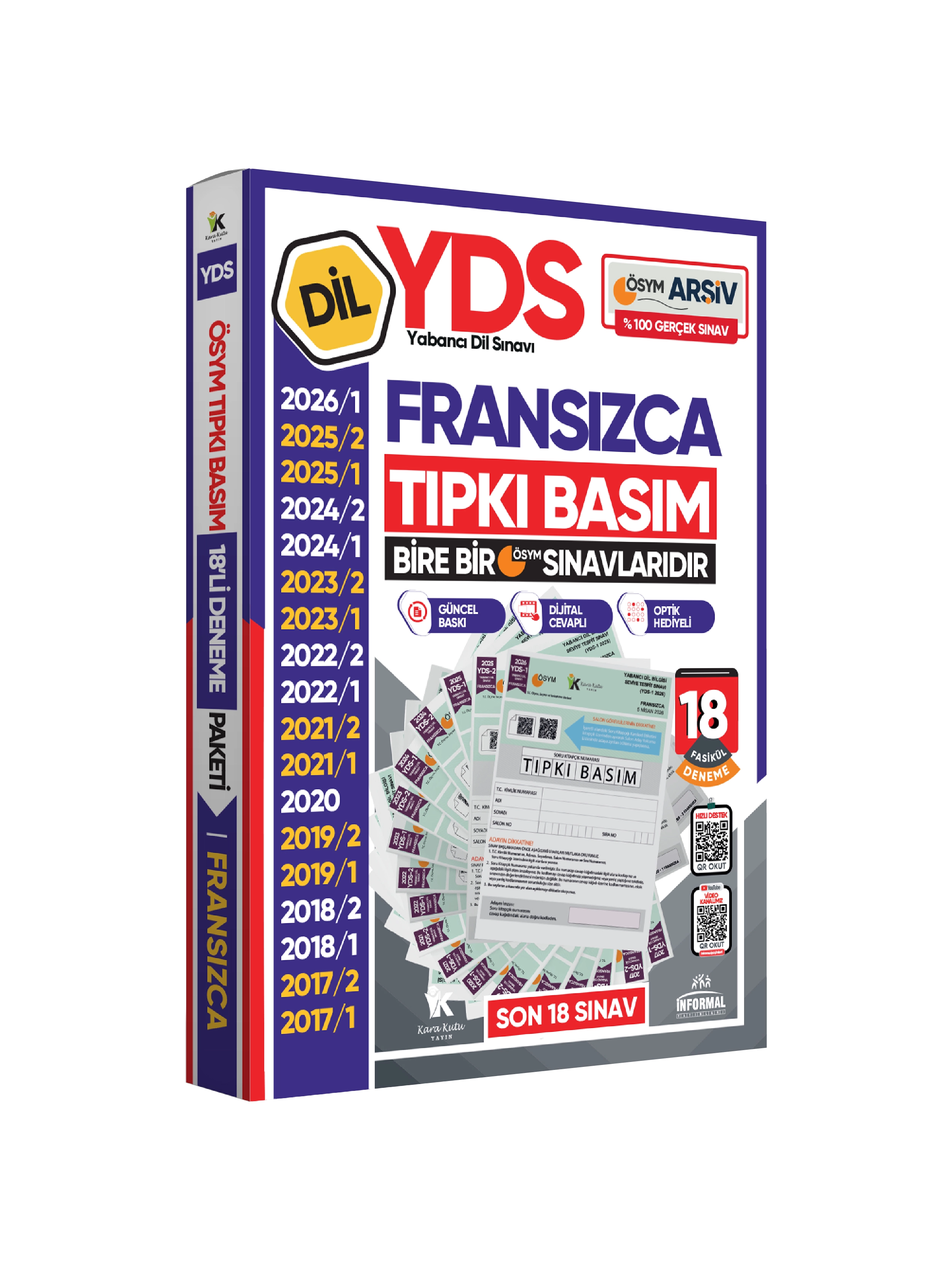2026 YDS Fransızca ÖSYM Tıpkı Basım Çıkmış Soru Deneme Paketi Dijital Çözümlü 18li Fasikül SETİ