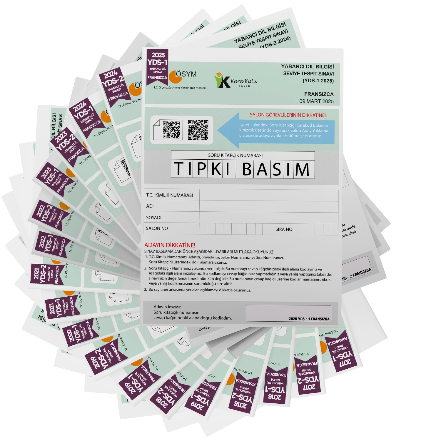 2026 YDS Fransızca ÖSYM Tıpkı Basım Çıkmış Soru Deneme Paketi 18li Fasikül SETİ