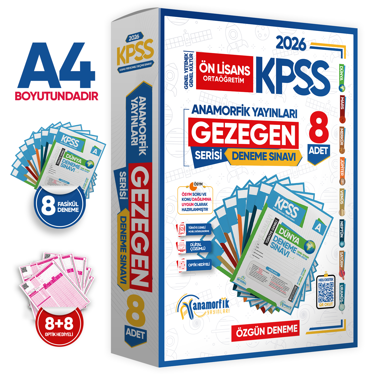 2026 KPSS Ortaöğretim GY-GK GEZEGEN Serisi 8li Deneme Paketi Kurumsal Türkiye Geneli Dijital Çözümlü
