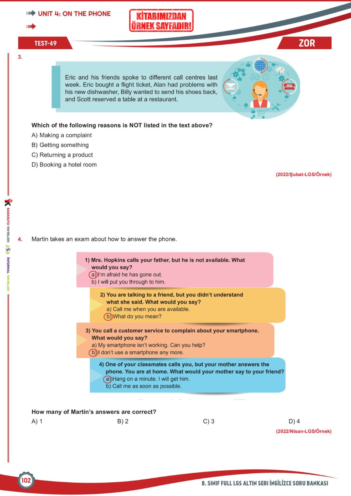 2026 8.Sınıf Full LGS Altın Seri (FULAS) İNGİLİZCE MEB Çıkmış Soru Bankası Modüler Seti Çözümlü