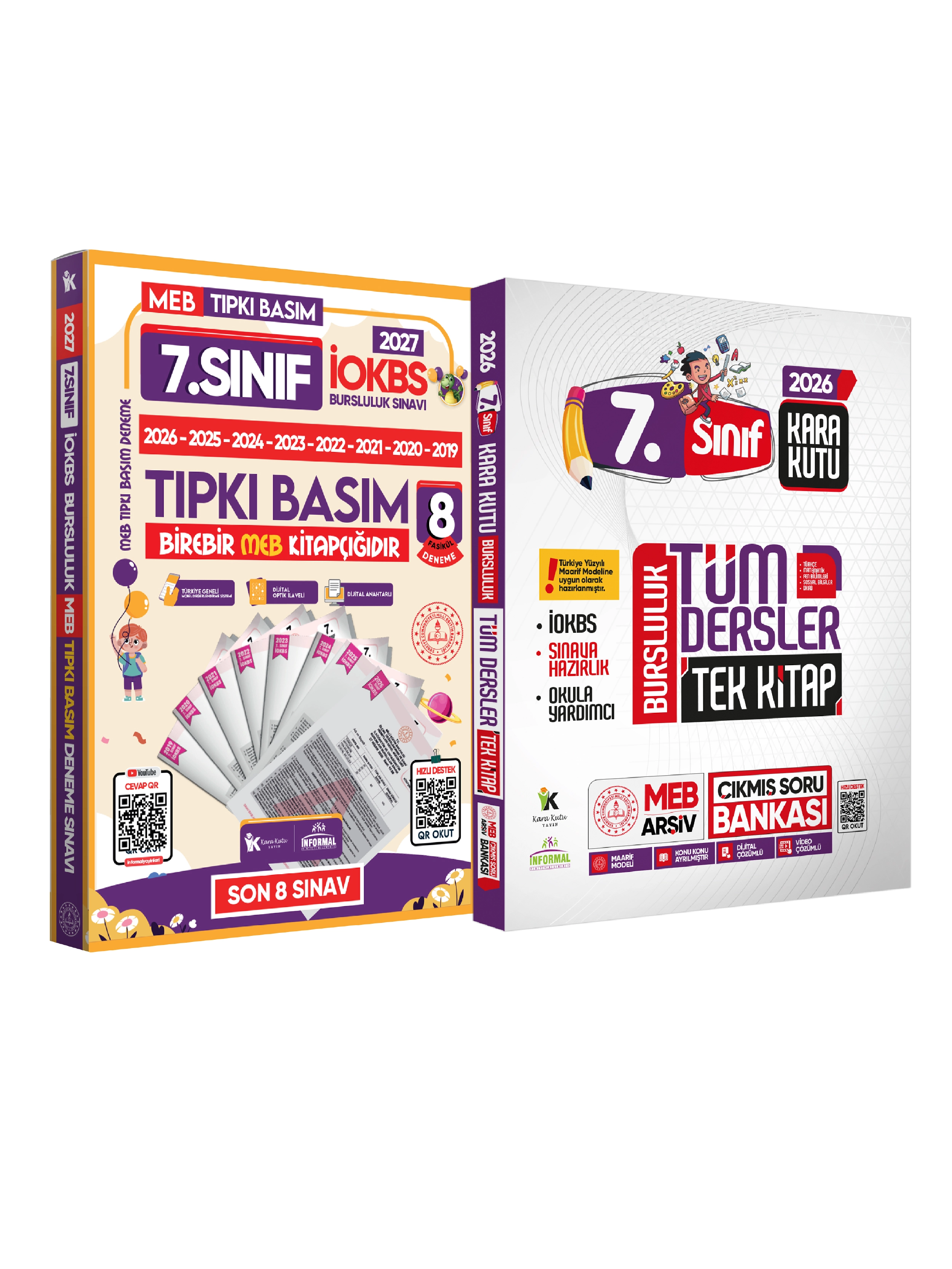 2027 7.Sınıf İOKBS PAKET 8li Tıpkı Basım/Tüm Dersler Tek Kitap Çözümlü Çıkmış Soru Bankası 2li Set