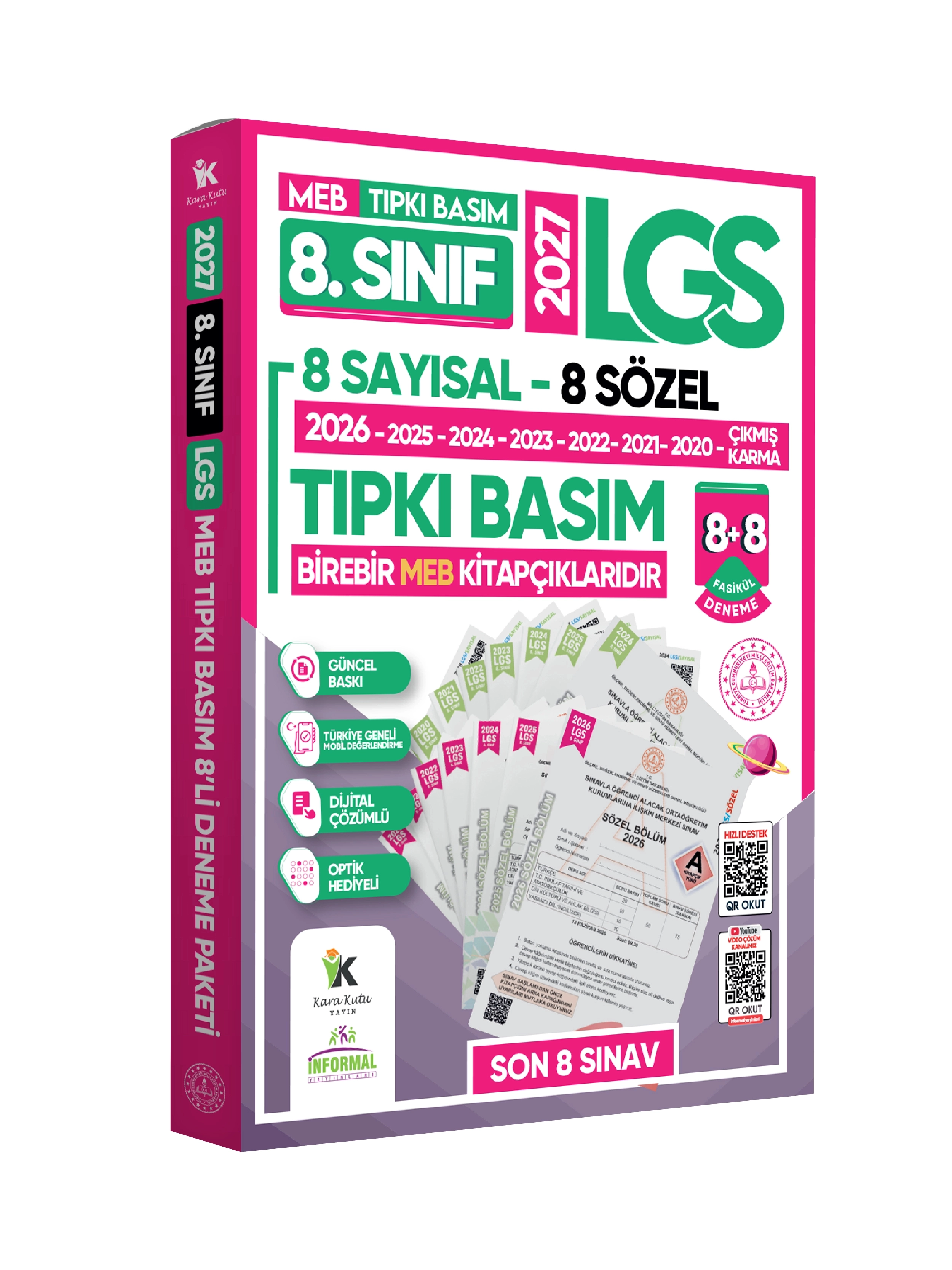 2027 8.Sınıf MEB LGS-İOKBS(BURSLULUK) Çıkmış Soru Tıpkı Basım 17li Deneme Paketi TG Video Çözümlü