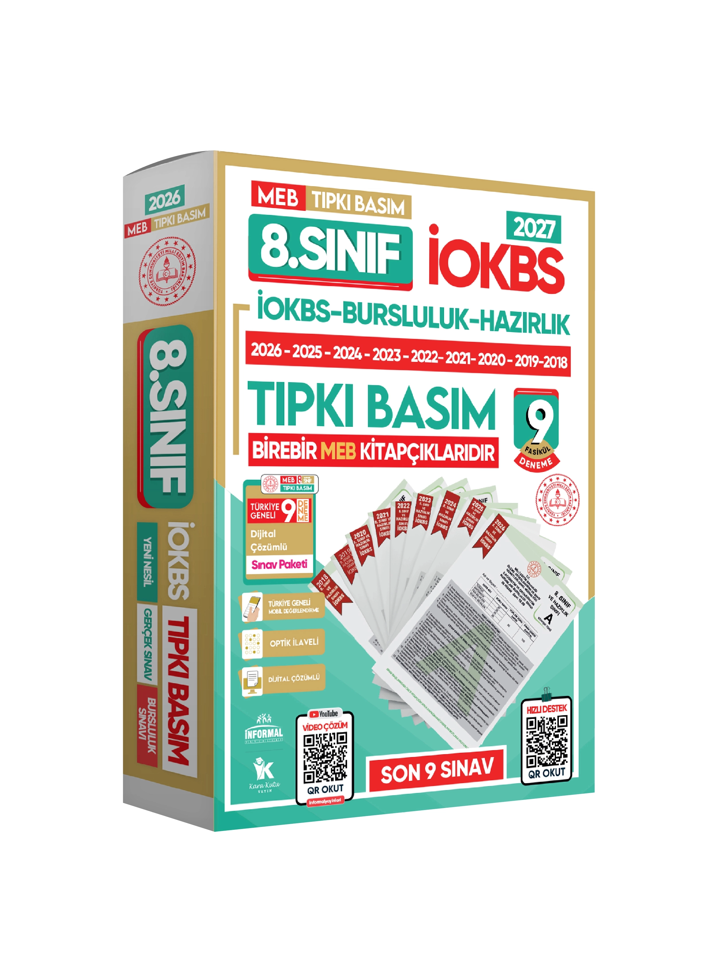2027 8.Sınıf MEB LGS-İOKBS(BURSLULUK) Çıkmış Soru Tıpkı Basım 17li Deneme Paketi TG Video Çözümlü
