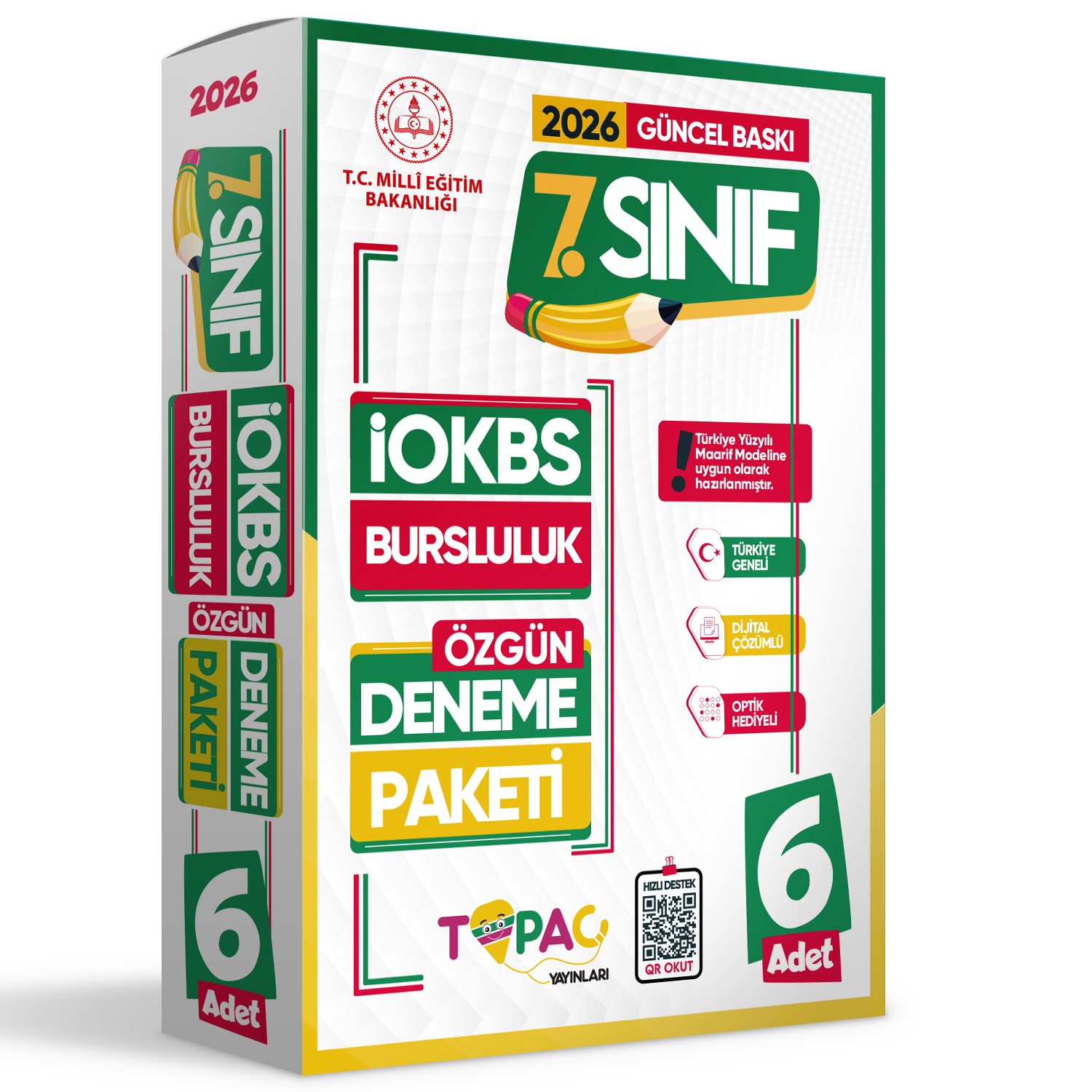 2026 7.Sınıf Topaç Yayınları ÖZGÜN İOKBS-BURSLULUK 6lı Deneme Paketi Dijital Çözümlü Türkiye Geneli