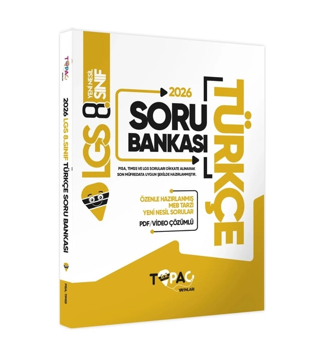 2026 8.Sınıf LGS Topaç Yayınları Türkçe Yeni Nesil Soru Bankası PDF/Video Çözümlü