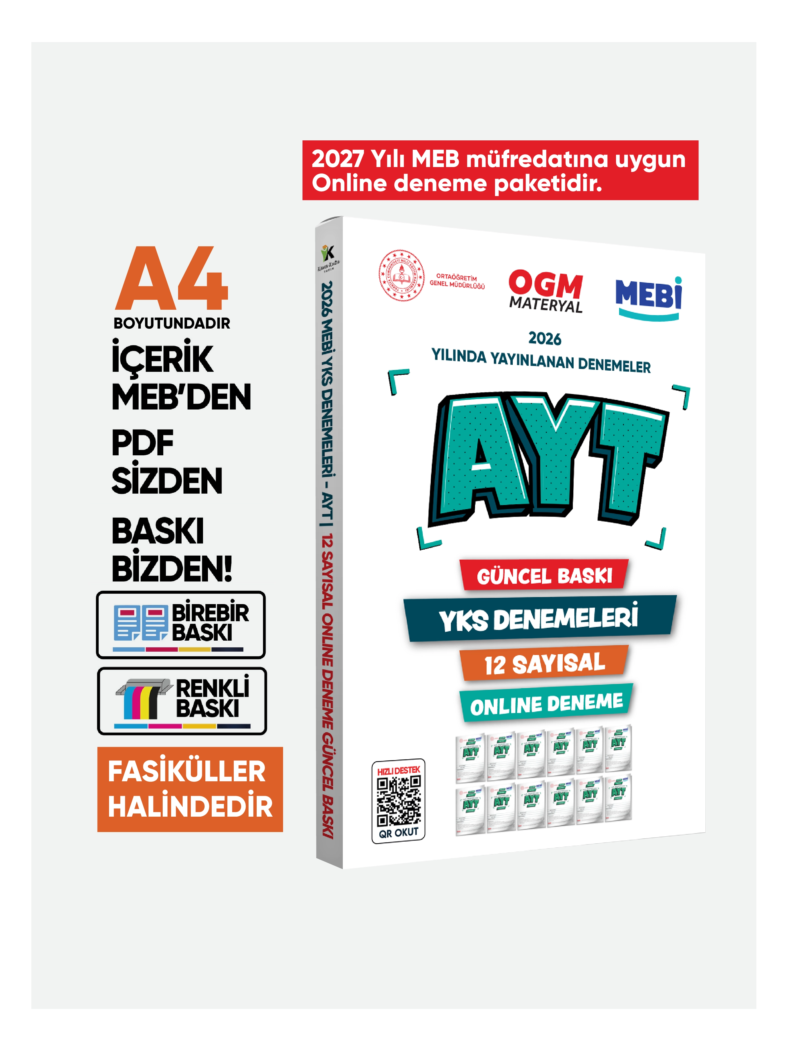 2027 YKS-AYT MEBİ OGM SÖZEL Güncel Seri Online Deneme 12li SET BASKI ÜCRETİ