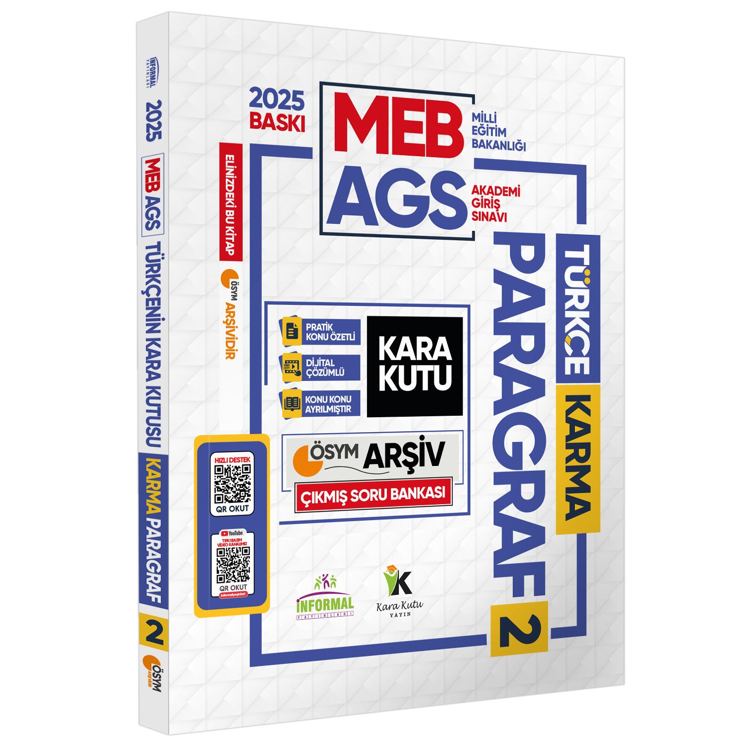 2025 MEB-AGS Türkçenin Kara Kutusu PARAGRAF 2 KARMA ÖSYM Çıkmış Soru Bankası Dijital Çözümlü