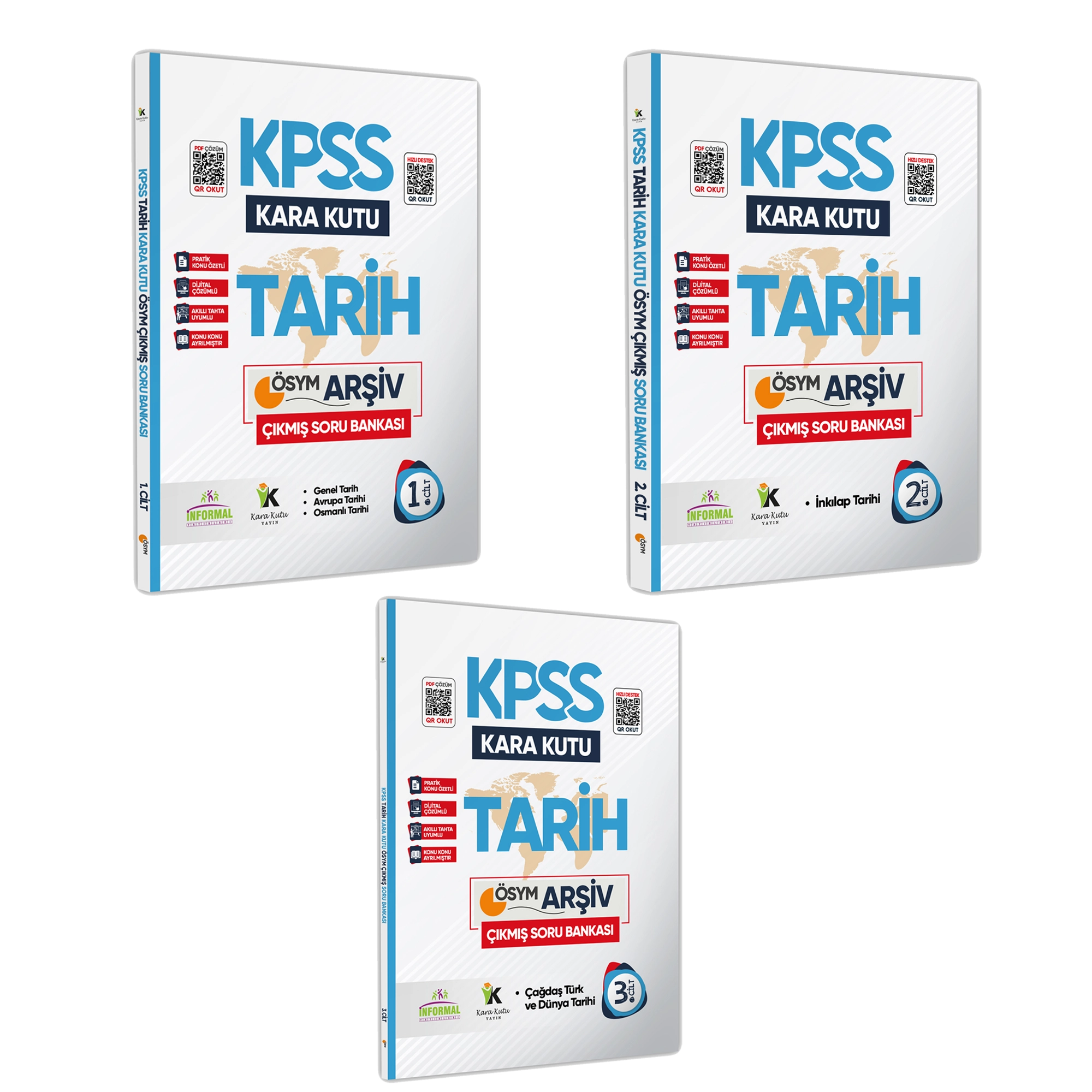 KPSS Tarihin Kara Kutusu 3 Cilt ÖSYM Çıkmış Soru Bankası Konu Özetli Dijital Çözümlü