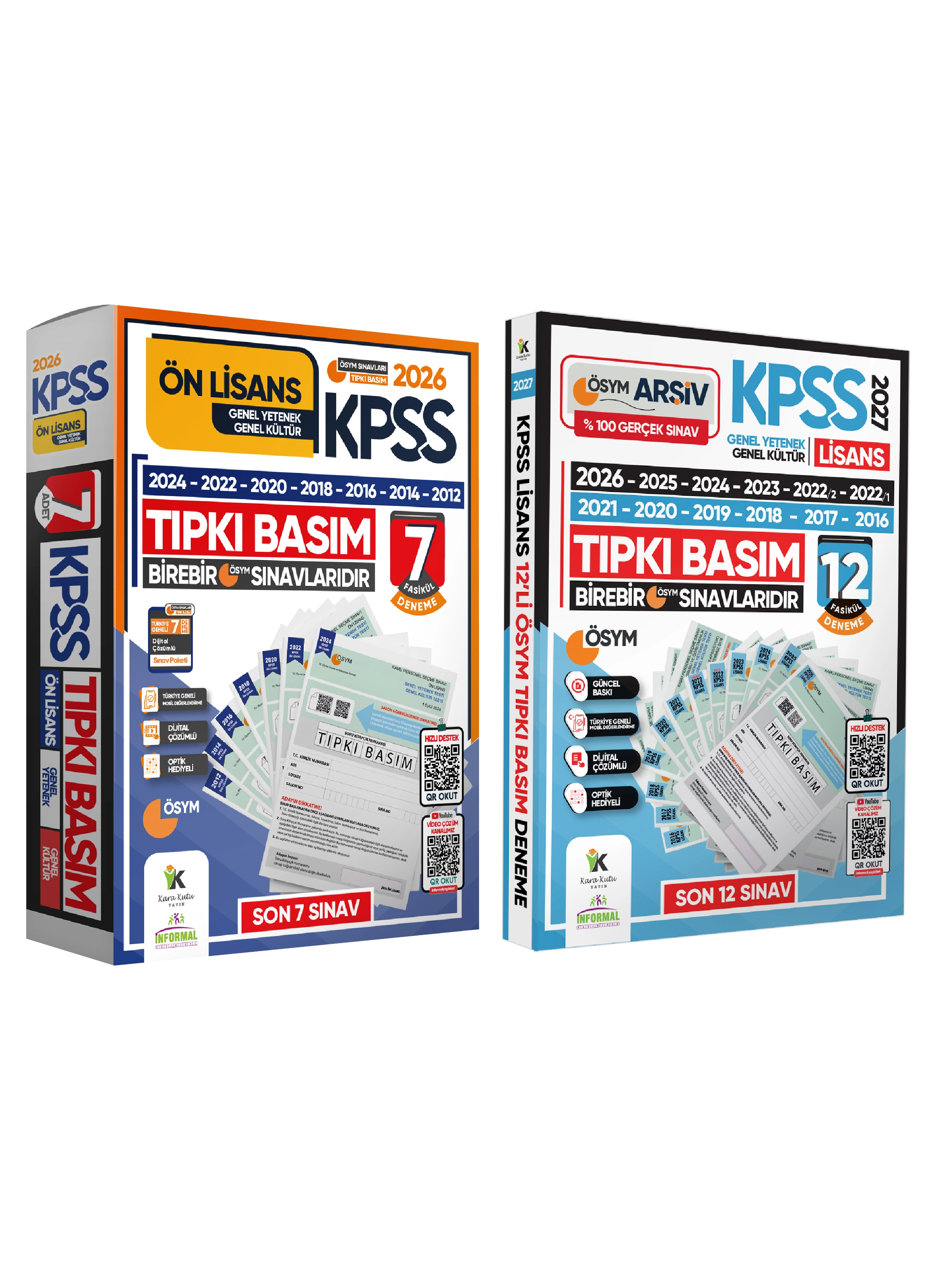 2027 KPSS Lisans Önlisans (12+8) ÖSYM Çıkmış Soru Tıpkı Basım TG Dijital Çözümlü SET