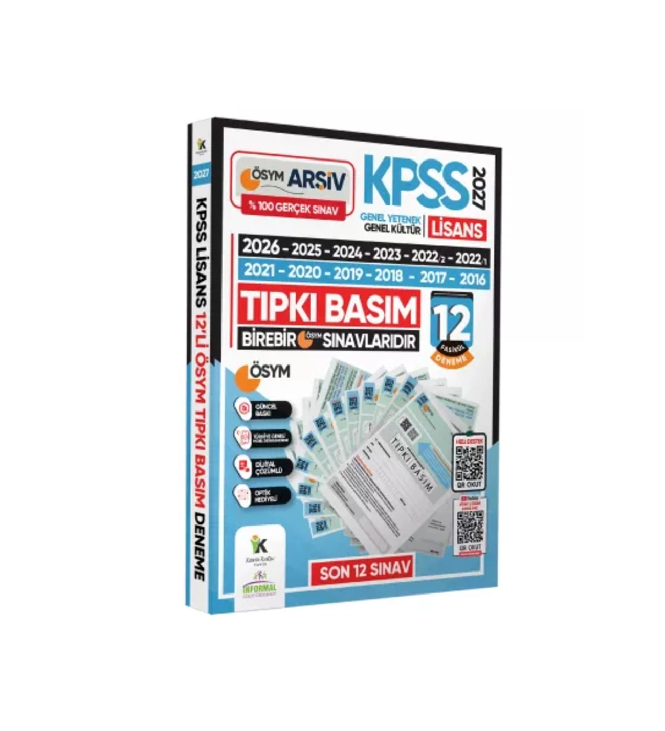 2027 KPSS Lisans Önlisans Ortaöğretim (12+8+7) ÖSYM Çıkmış Soru Tıpkı Basım TG Dijital Çözümlü SET