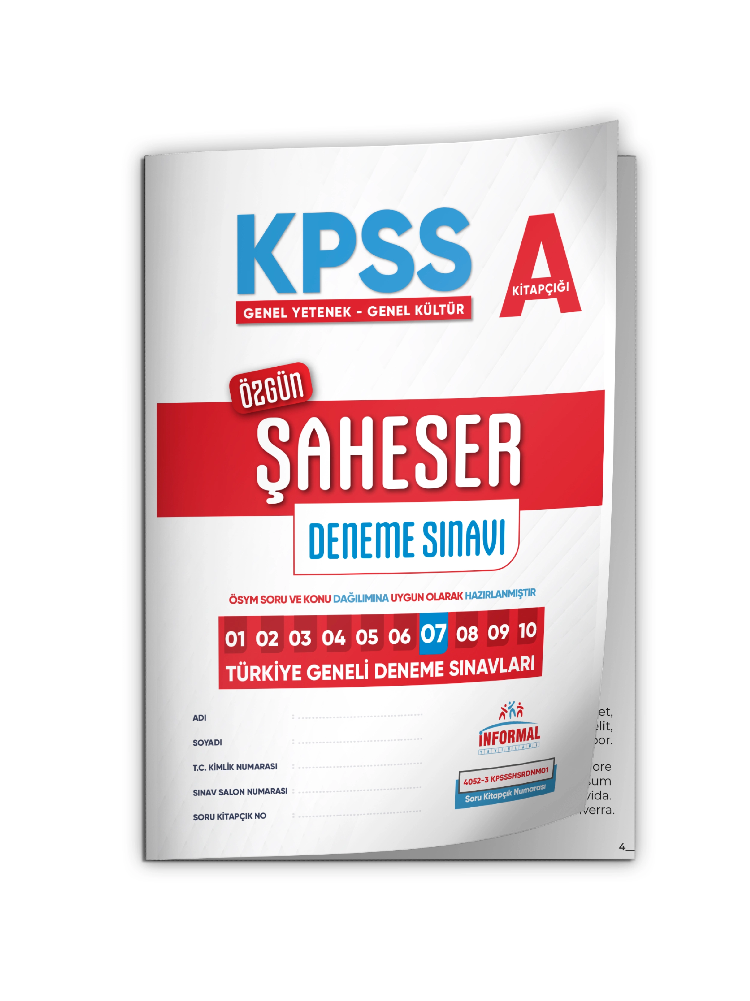 2026 KPSS ŞAHESER 5 Adet 6-7-8-9-10 nolu Kurum/Dershanelerde Uygulanan Türkiye Geneli Denemeleri