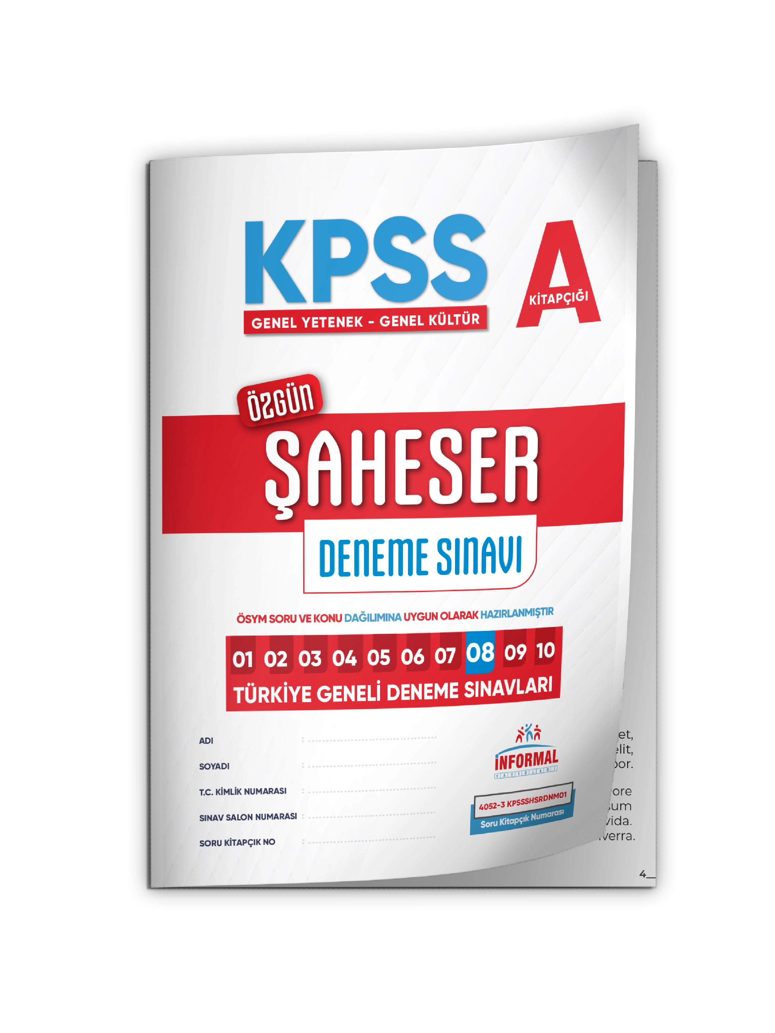 2026 KPSS ŞAHESER 5 Adet 6-7-8-9-10 nolu Kurum/Dershanelerde Uygulanan Türkiye Geneli Denemeleri