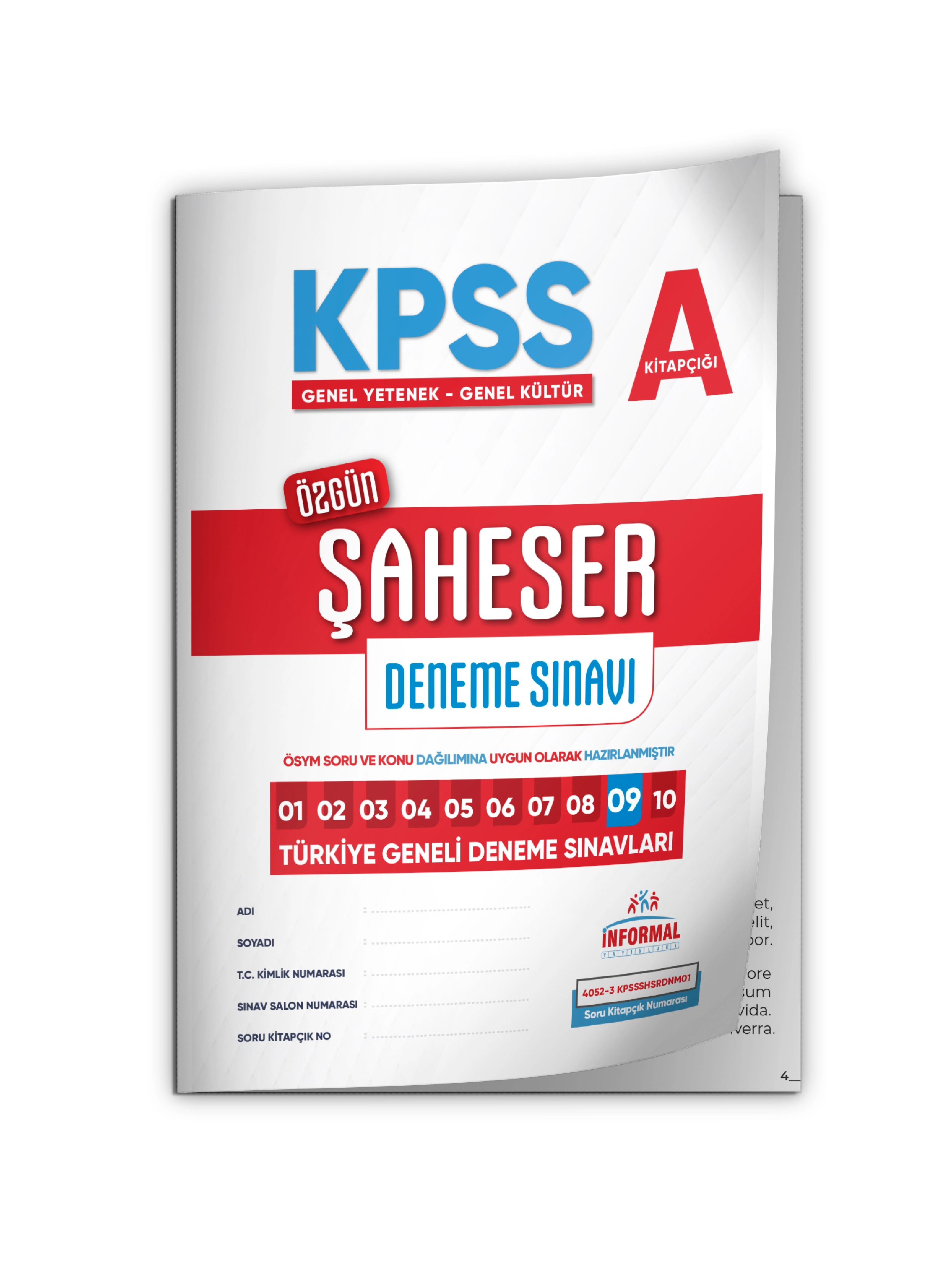 2026 KPSS ŞAHESER 5 Adet 6-7-8-9-10 nolu Kurum/Dershanelerde Uygulanan Türkiye Geneli Denemeleri